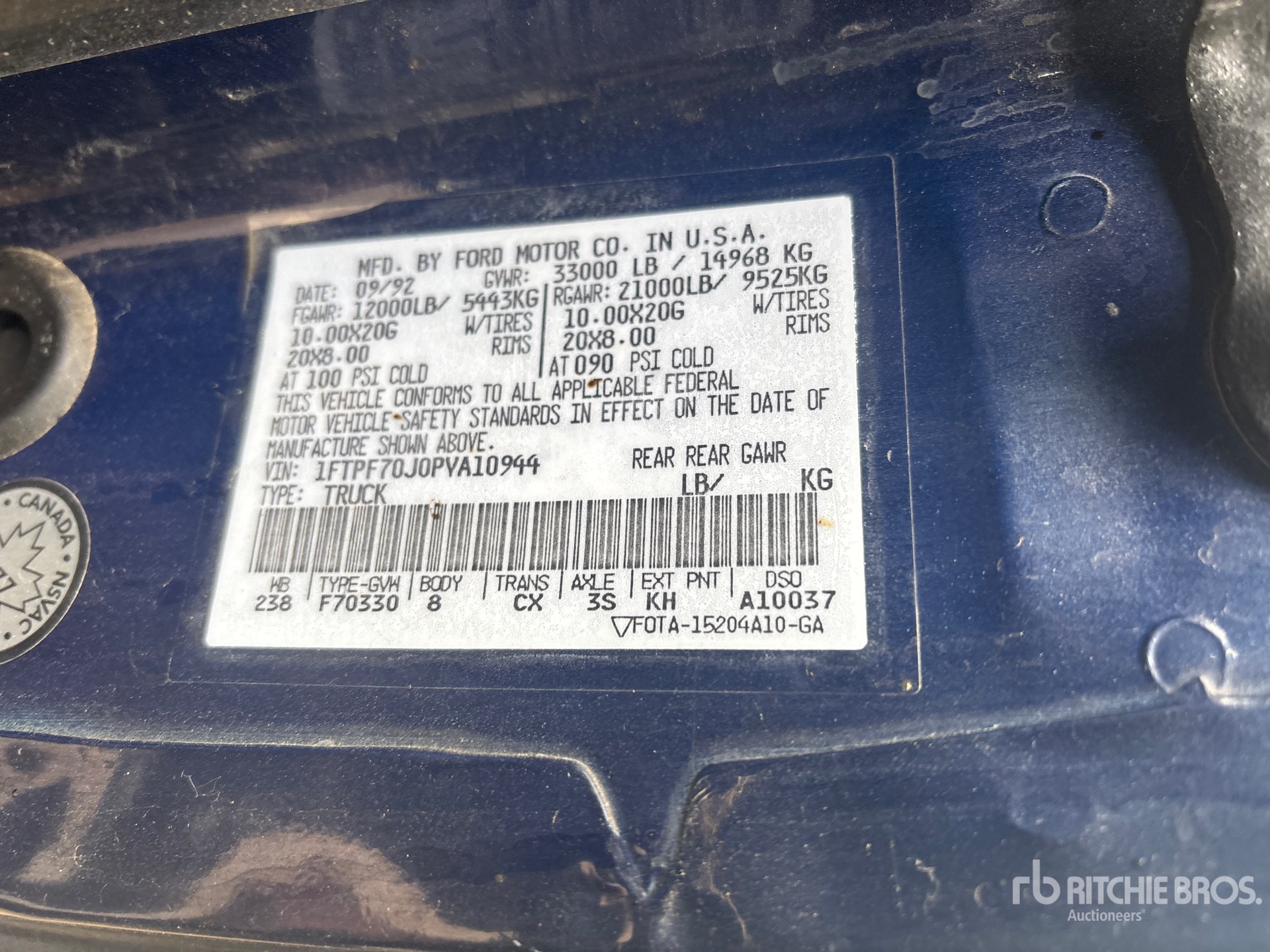 General Appearance with Second Serial Number/VIN Photo