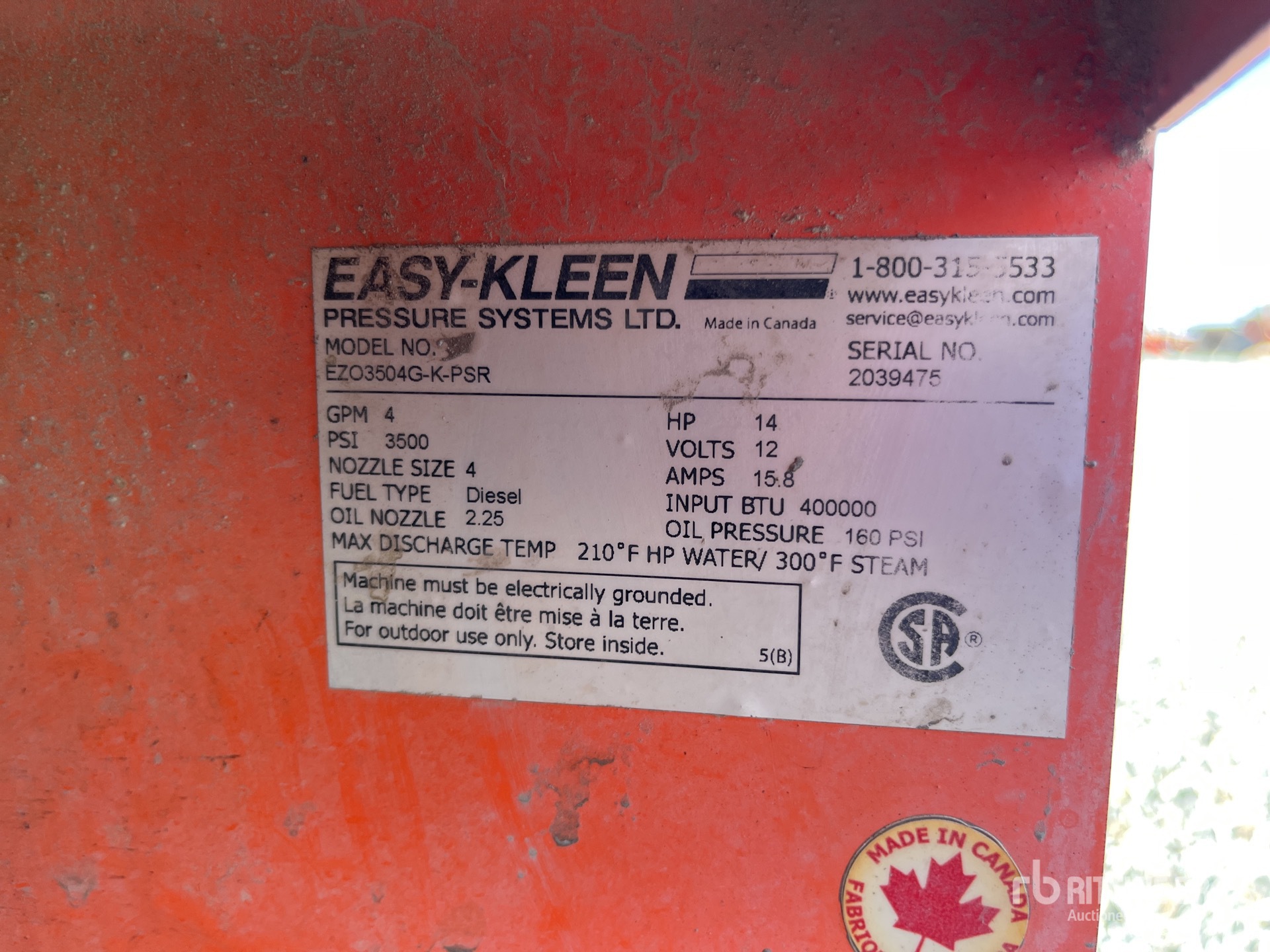 General Appearance with Serial Number / VIN