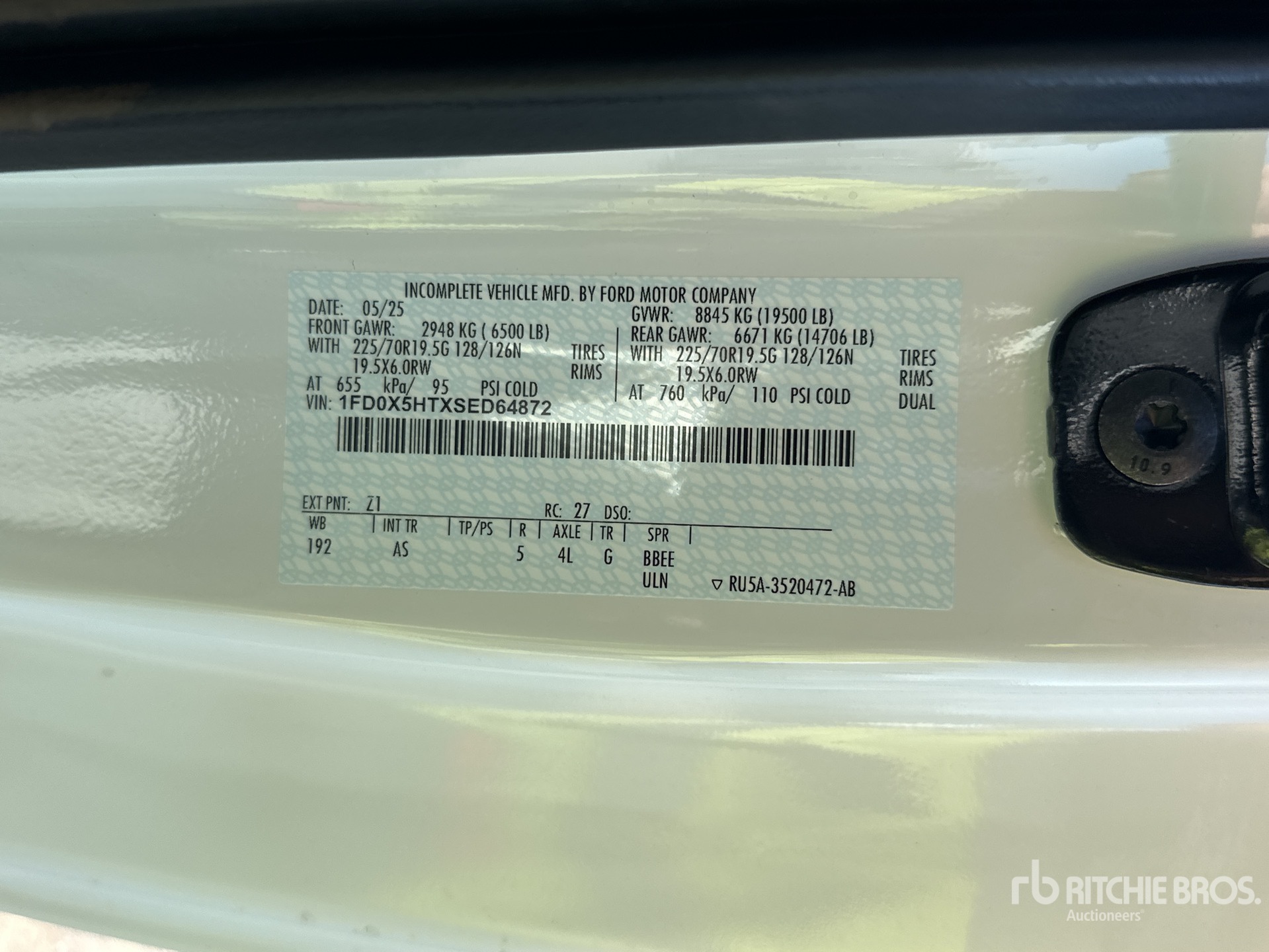 General Appearance with Serial Number / VIN