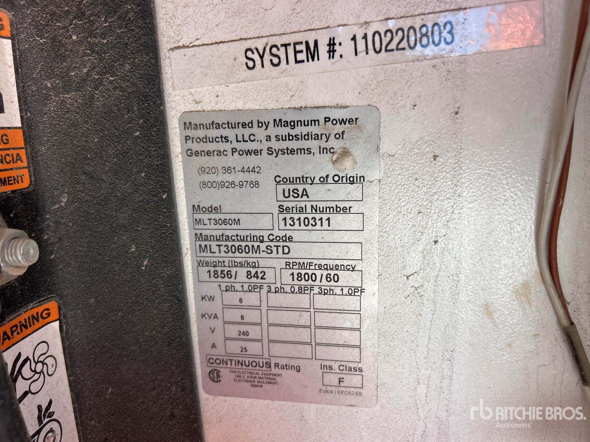 General Appearance with Serial Number / VIN