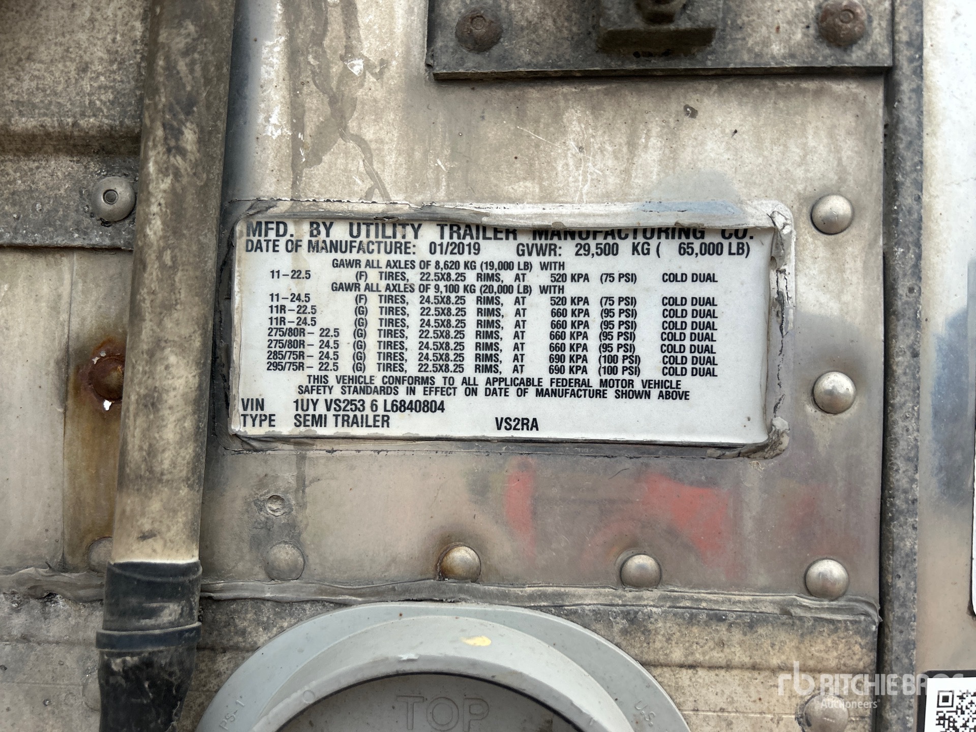 General Appearance with Numéro de série/Numéro d'identification du véhicule automobile