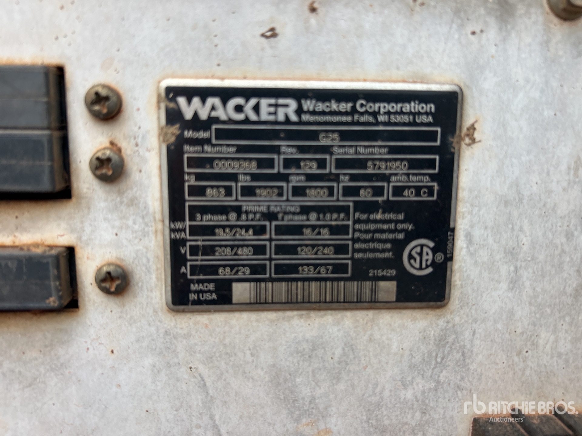 General Appearance with Serial Number / VIN