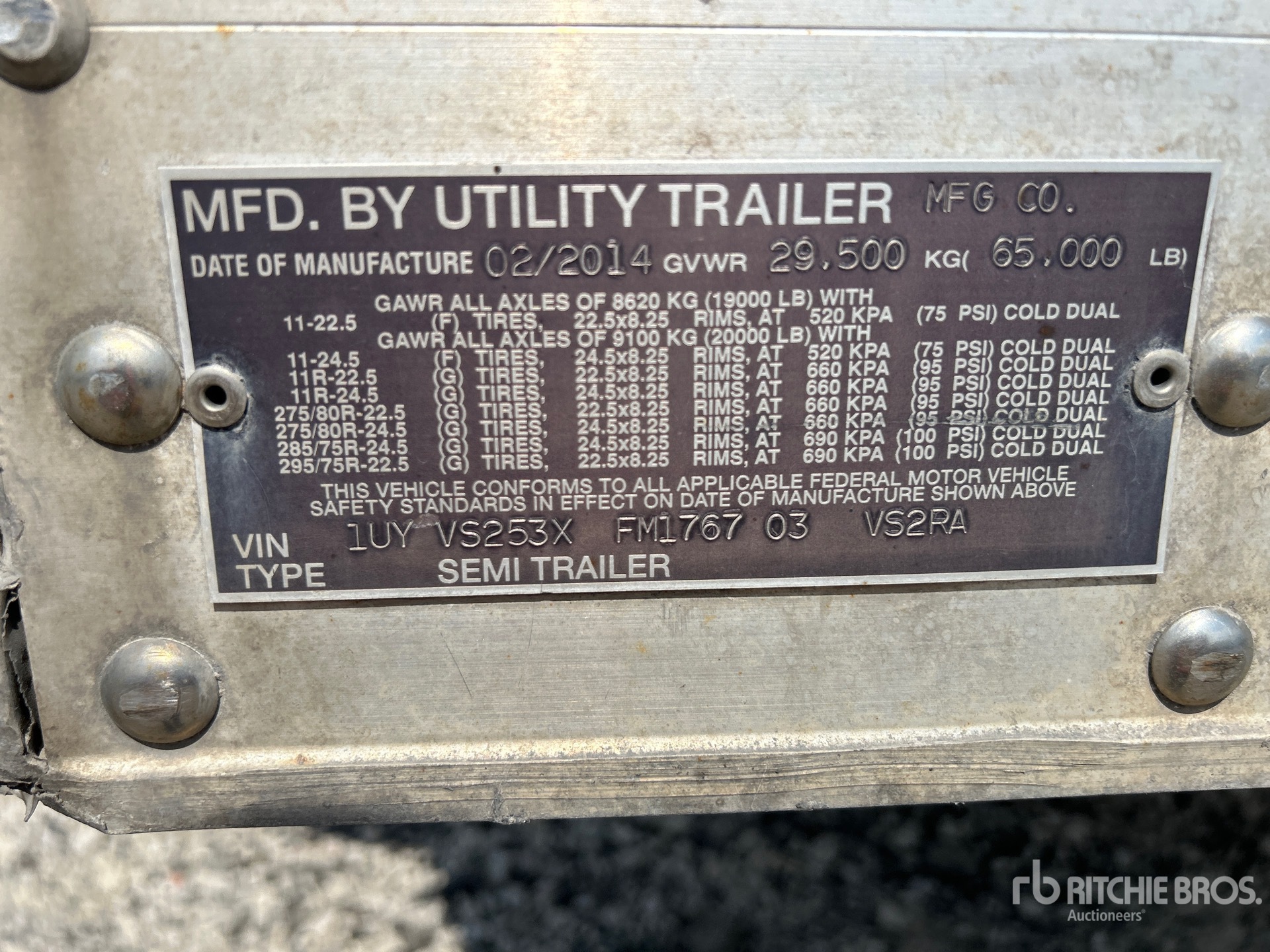 General Appearance with Serial Number / VIN