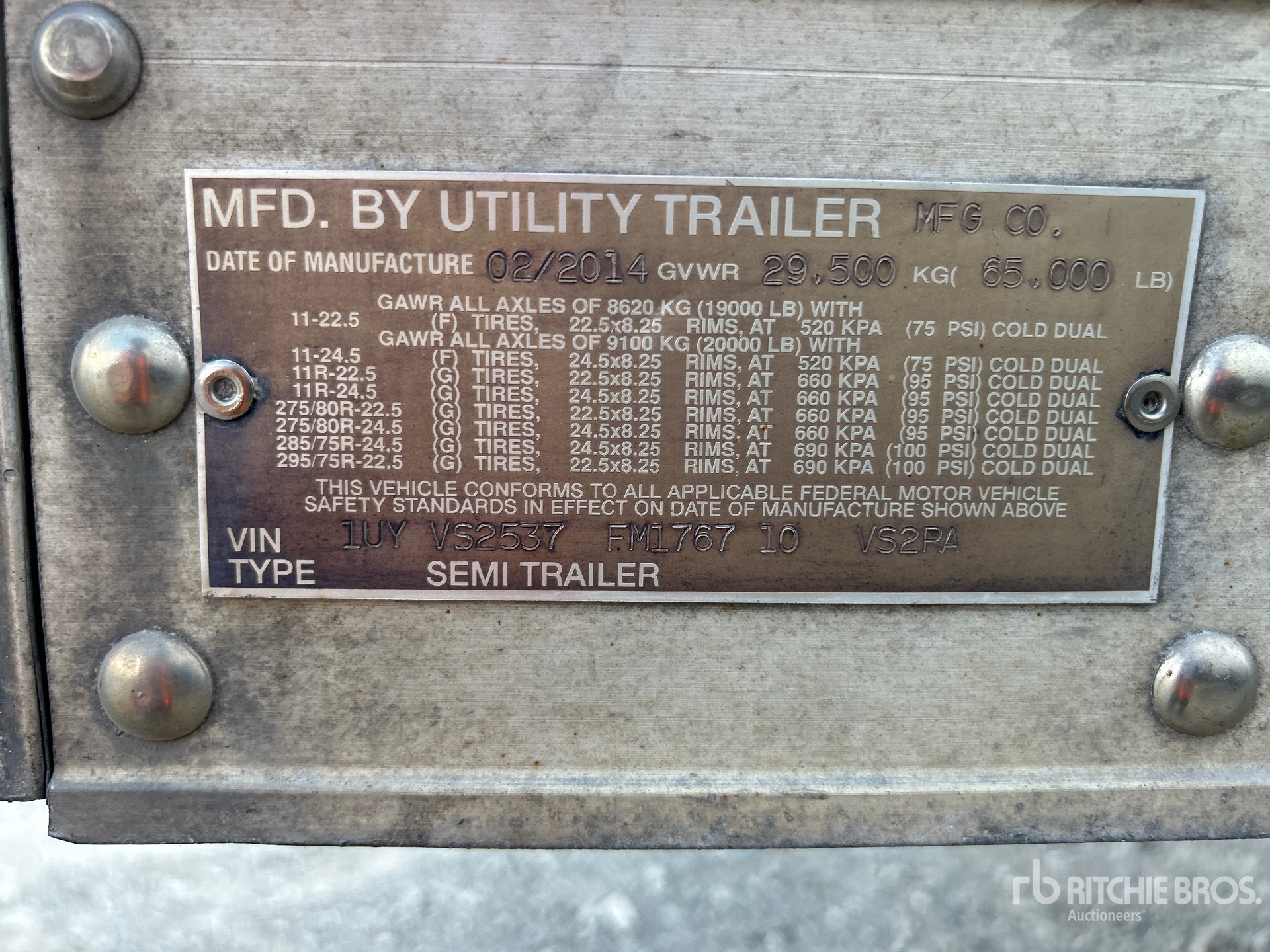 General Appearance with Serial Number / VIN