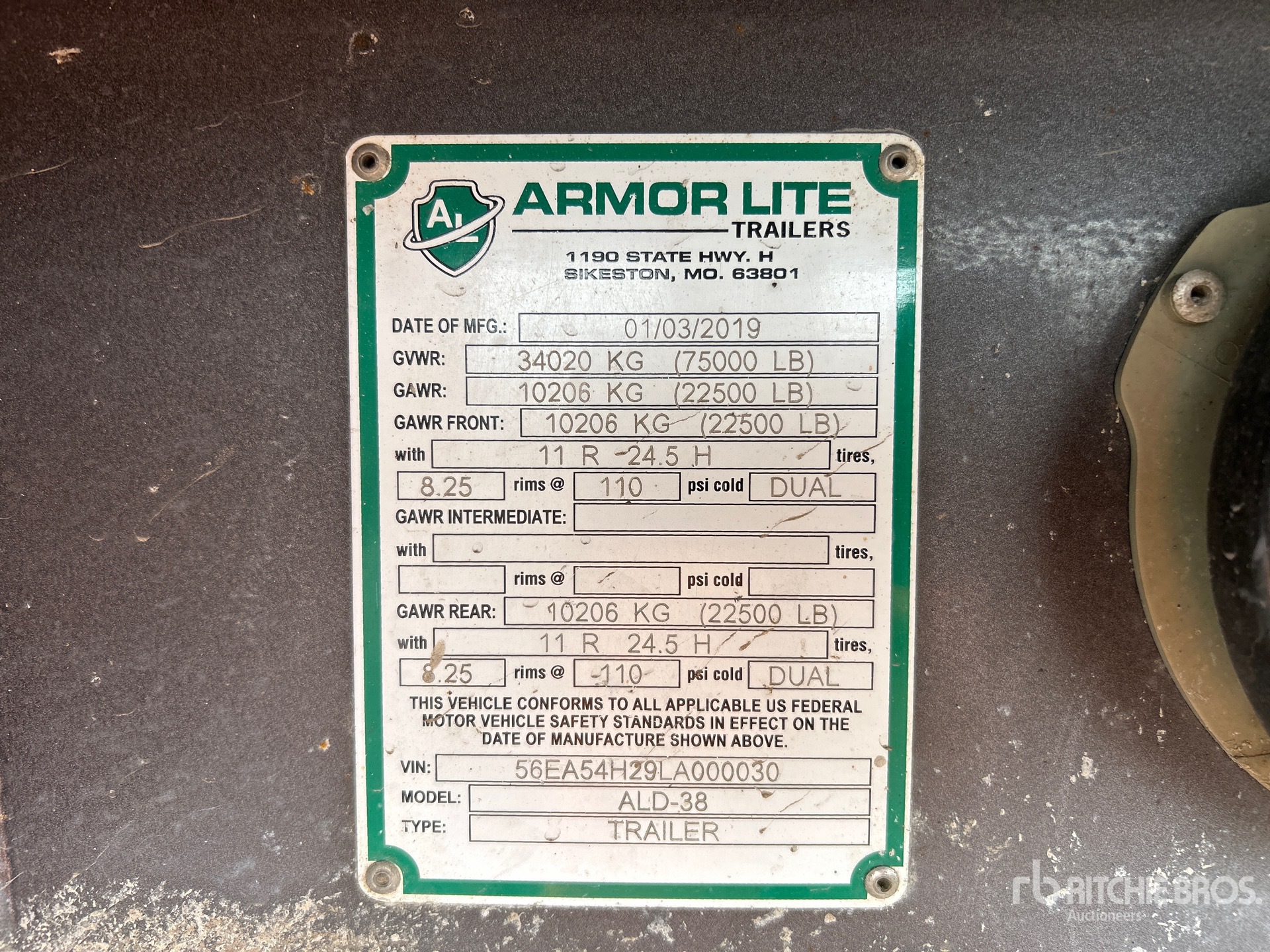 General Appearance with Serial Number / VIN