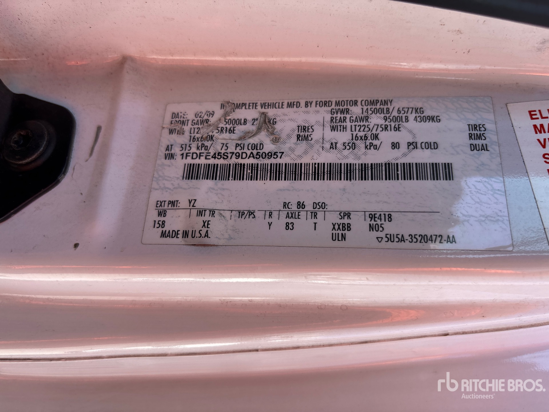 General Appearance with Serial Number / VIN
