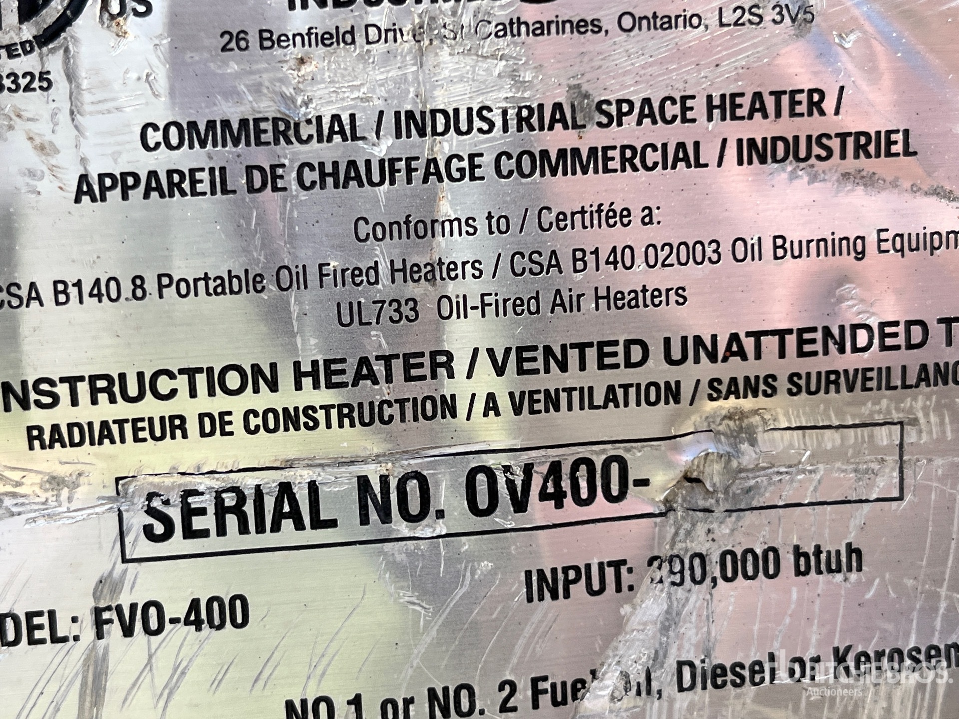 General Appearance with Serial Number / VIN