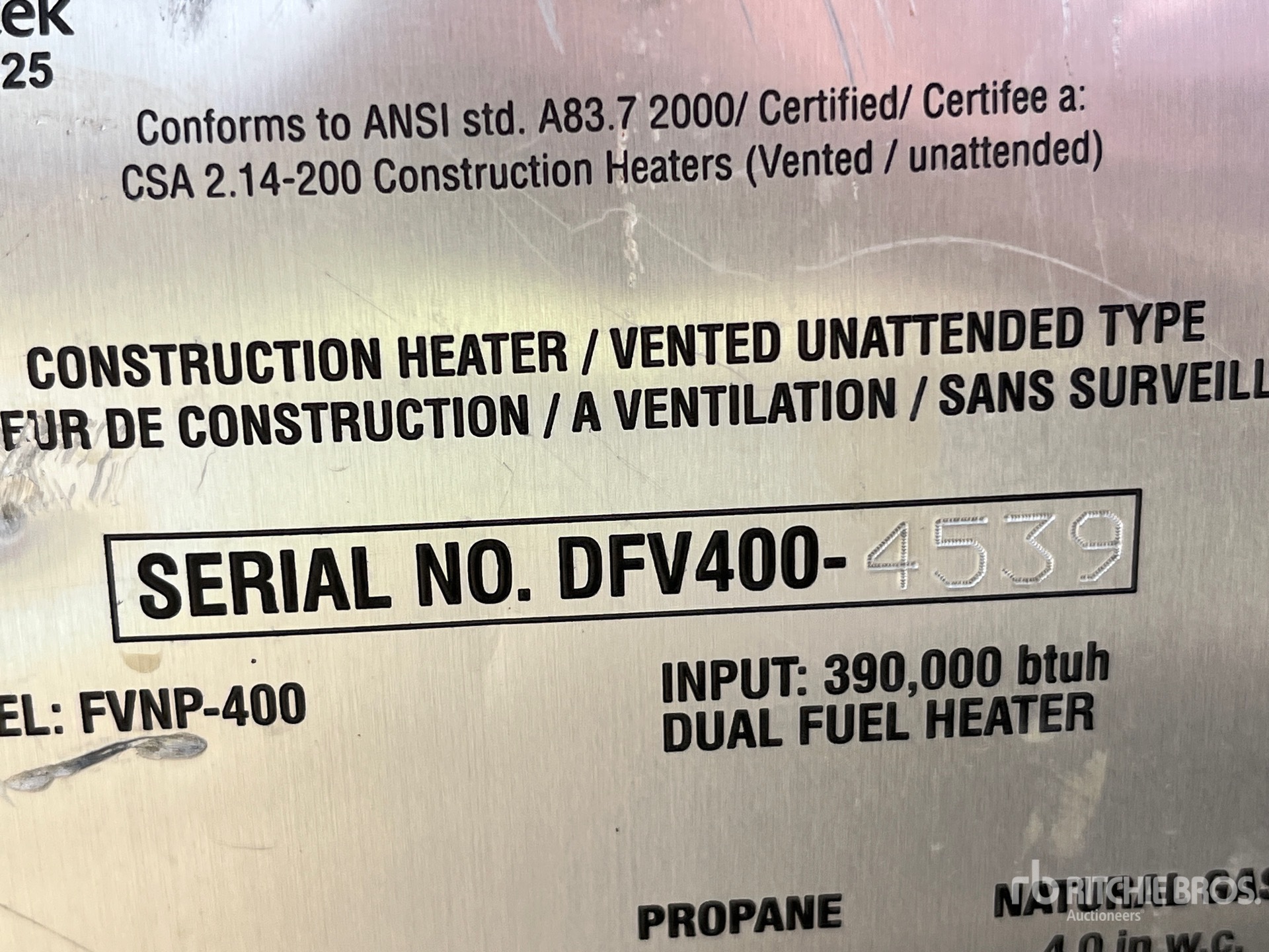 General Appearance with Serial Number / VIN