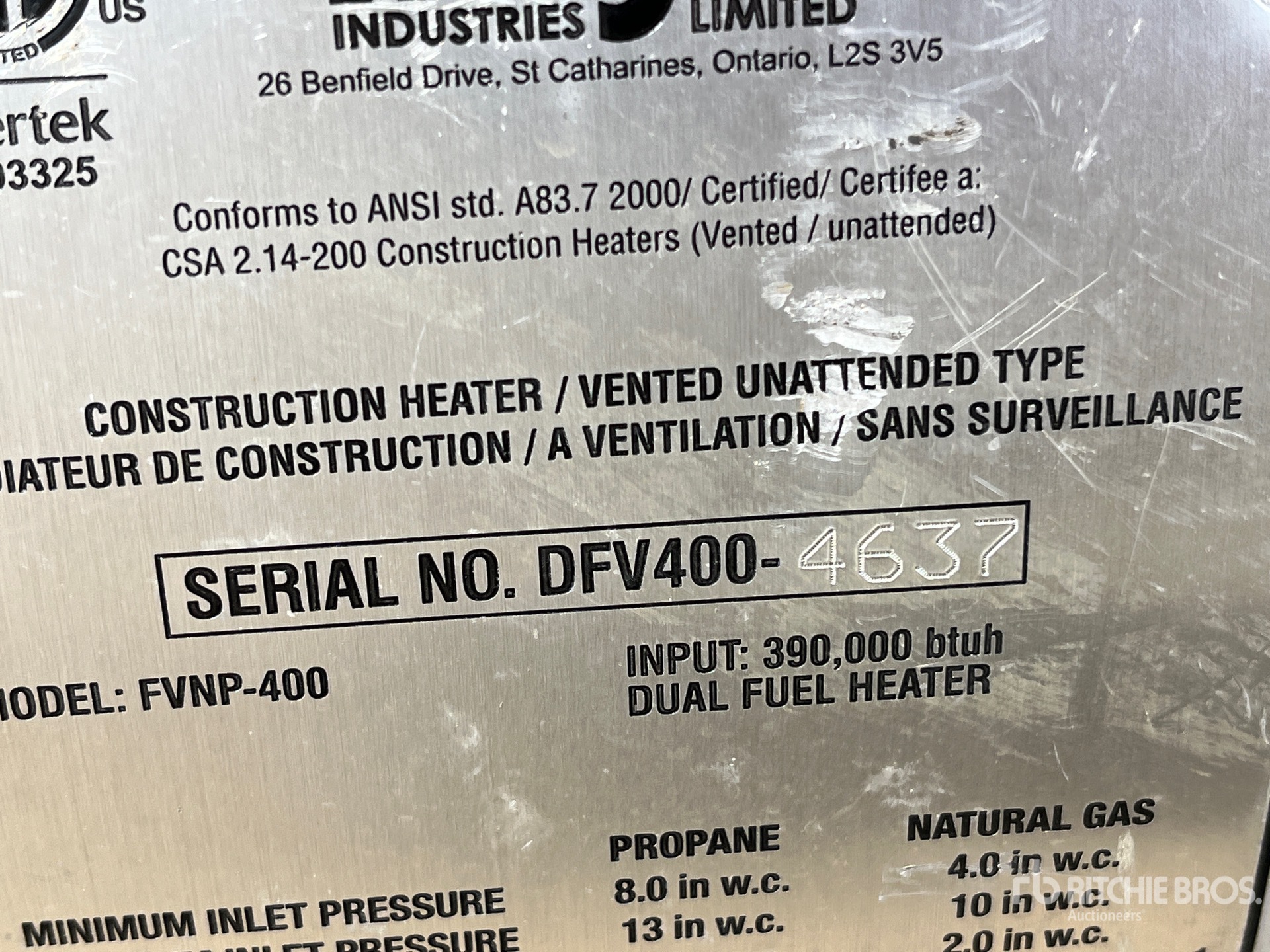 General Appearance with Serial Number / VIN