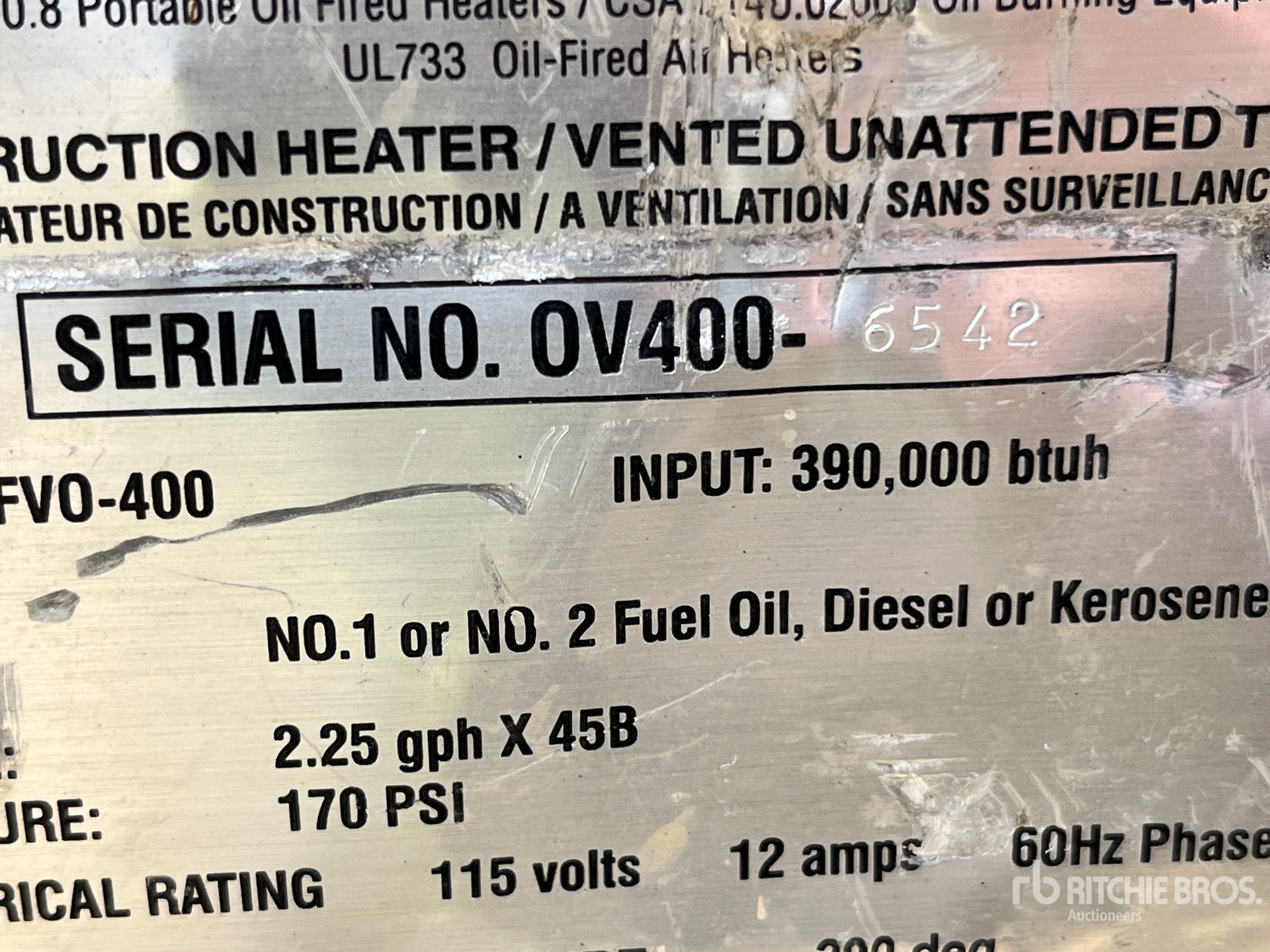 General Appearance with Serial Number / VIN