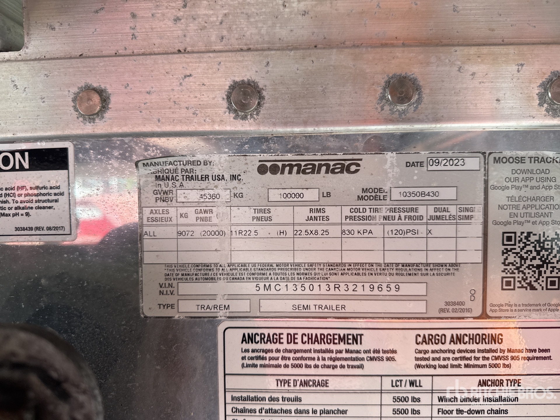 General Appearance with Serial Number / VIN