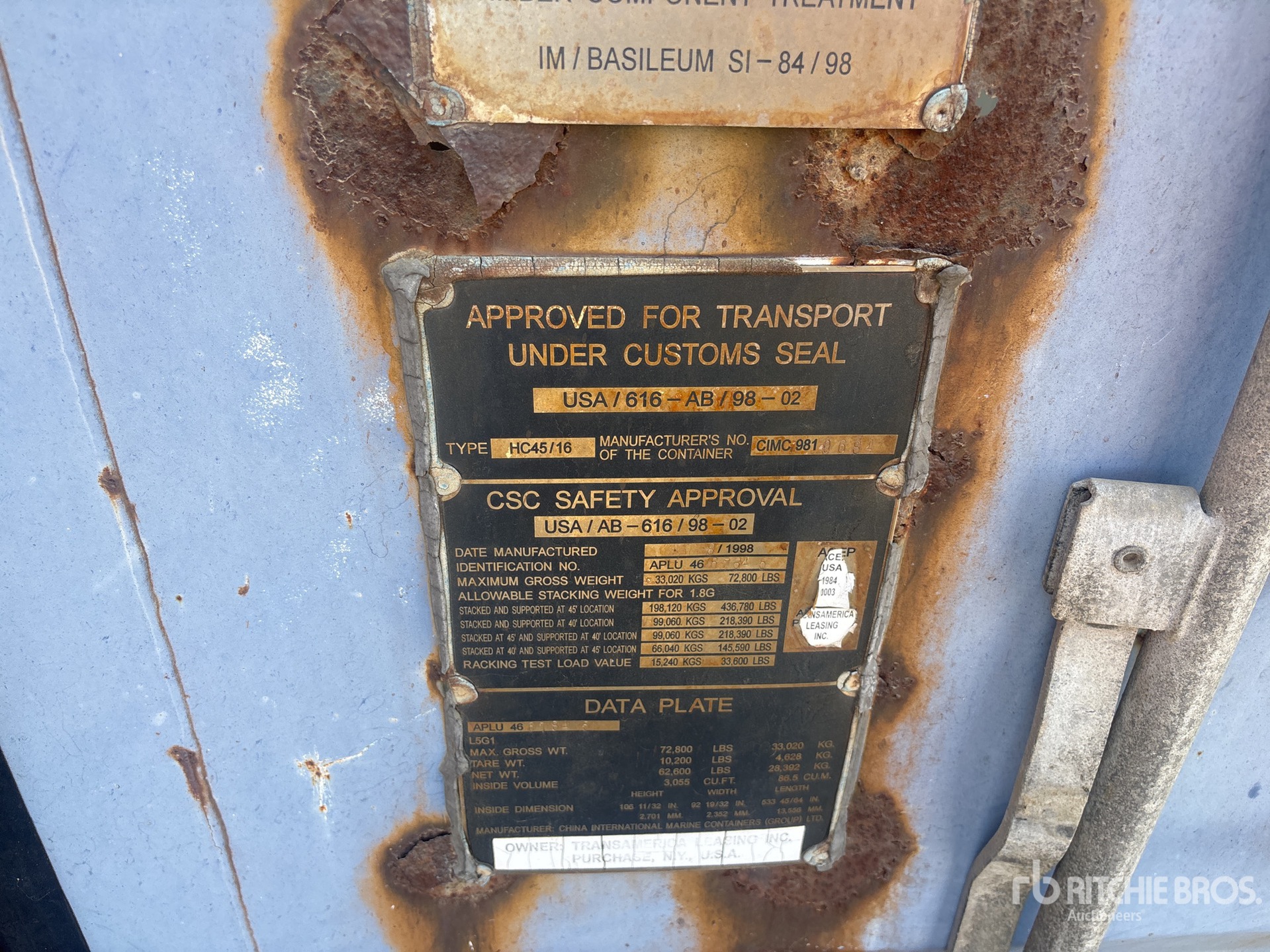 General Appearance with Serial Number / VIN