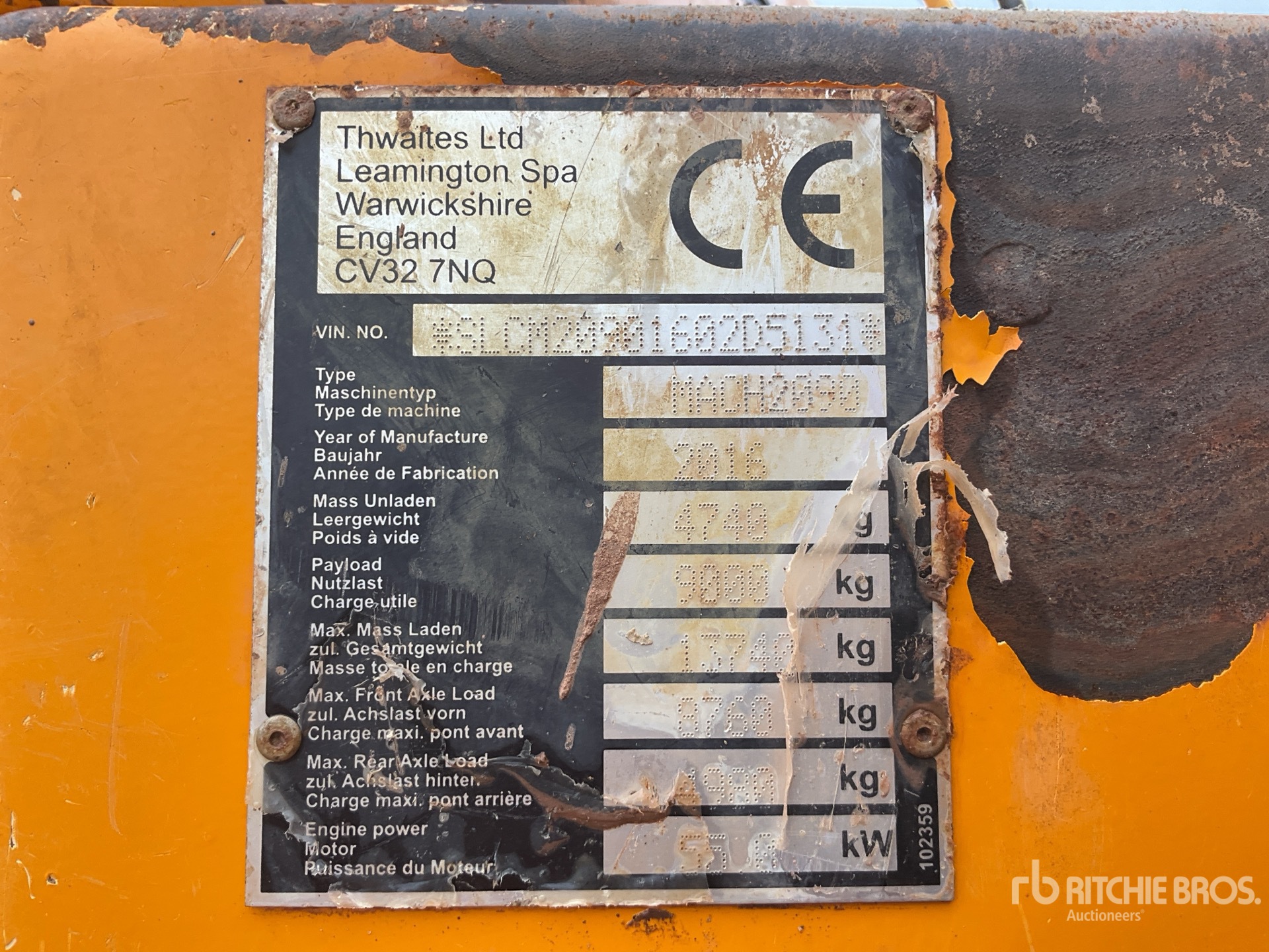 General Appearance with Serial Number / VIN