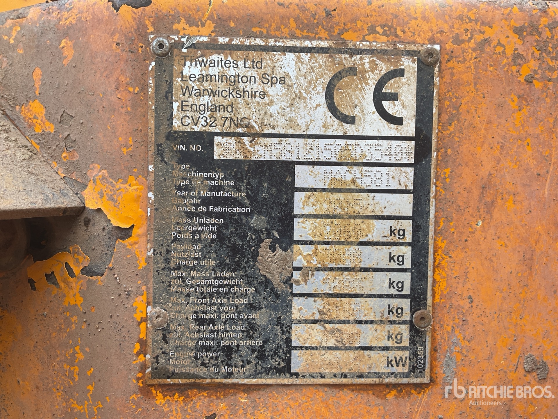 General Appearance with Serial Number / VIN