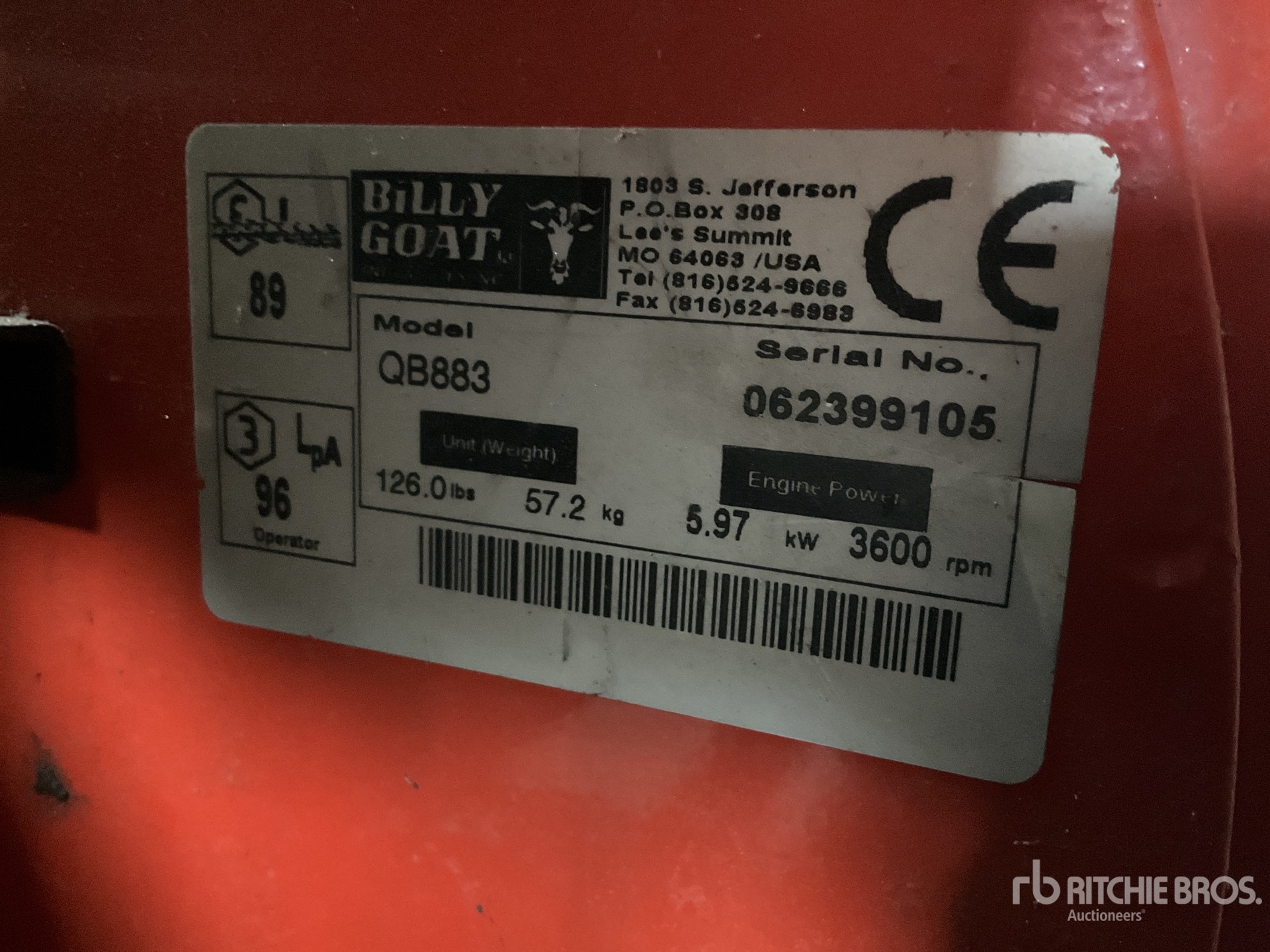 General Appearance with Serial Number / VIN
