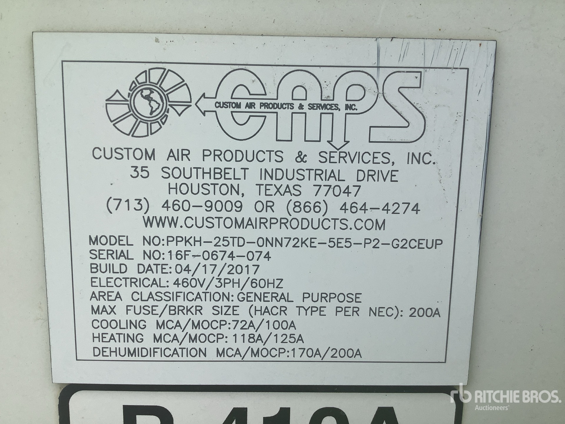 General Appearance with Serial Number / VIN