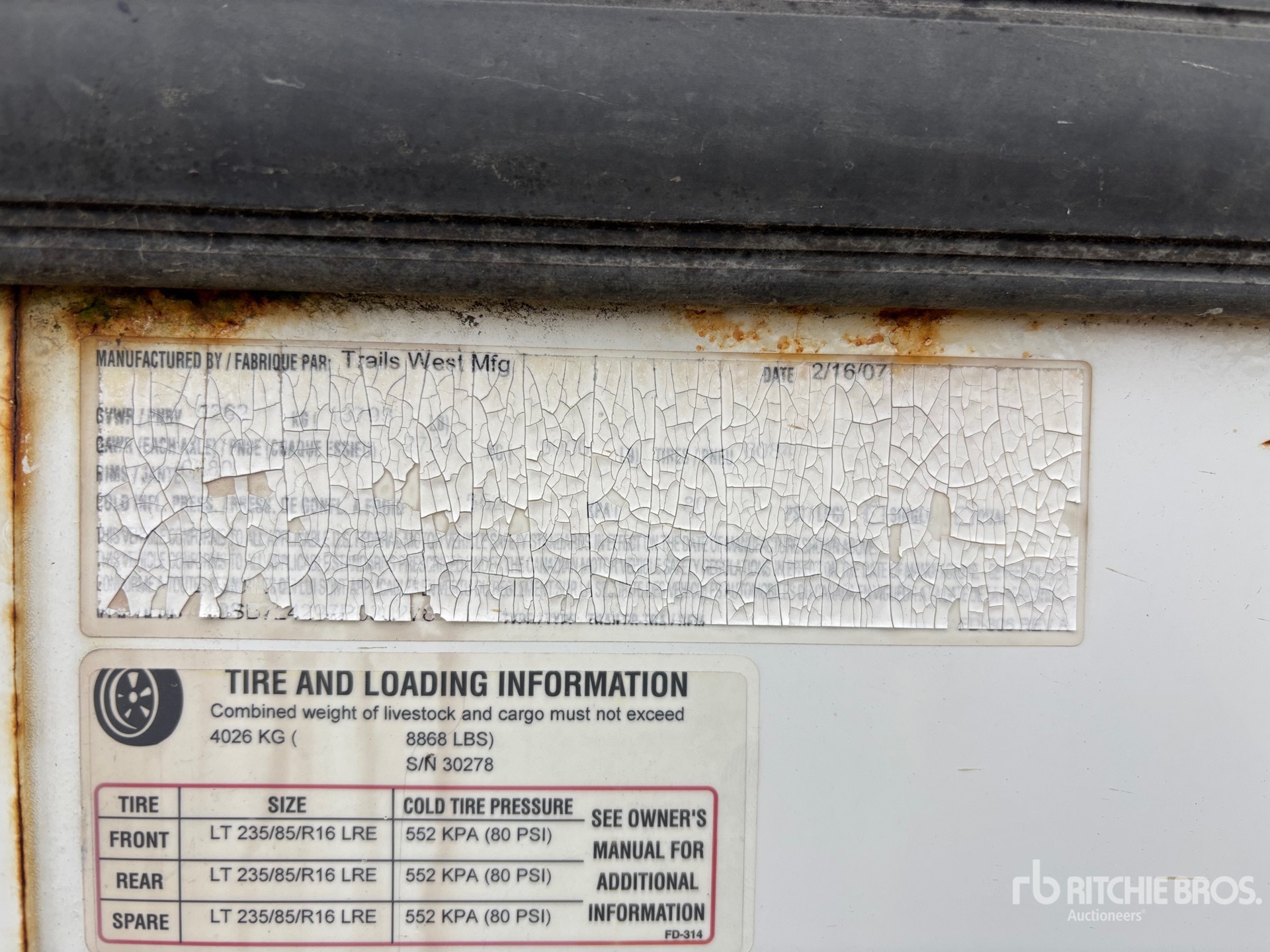 General Appearance with Serial Number / VIN