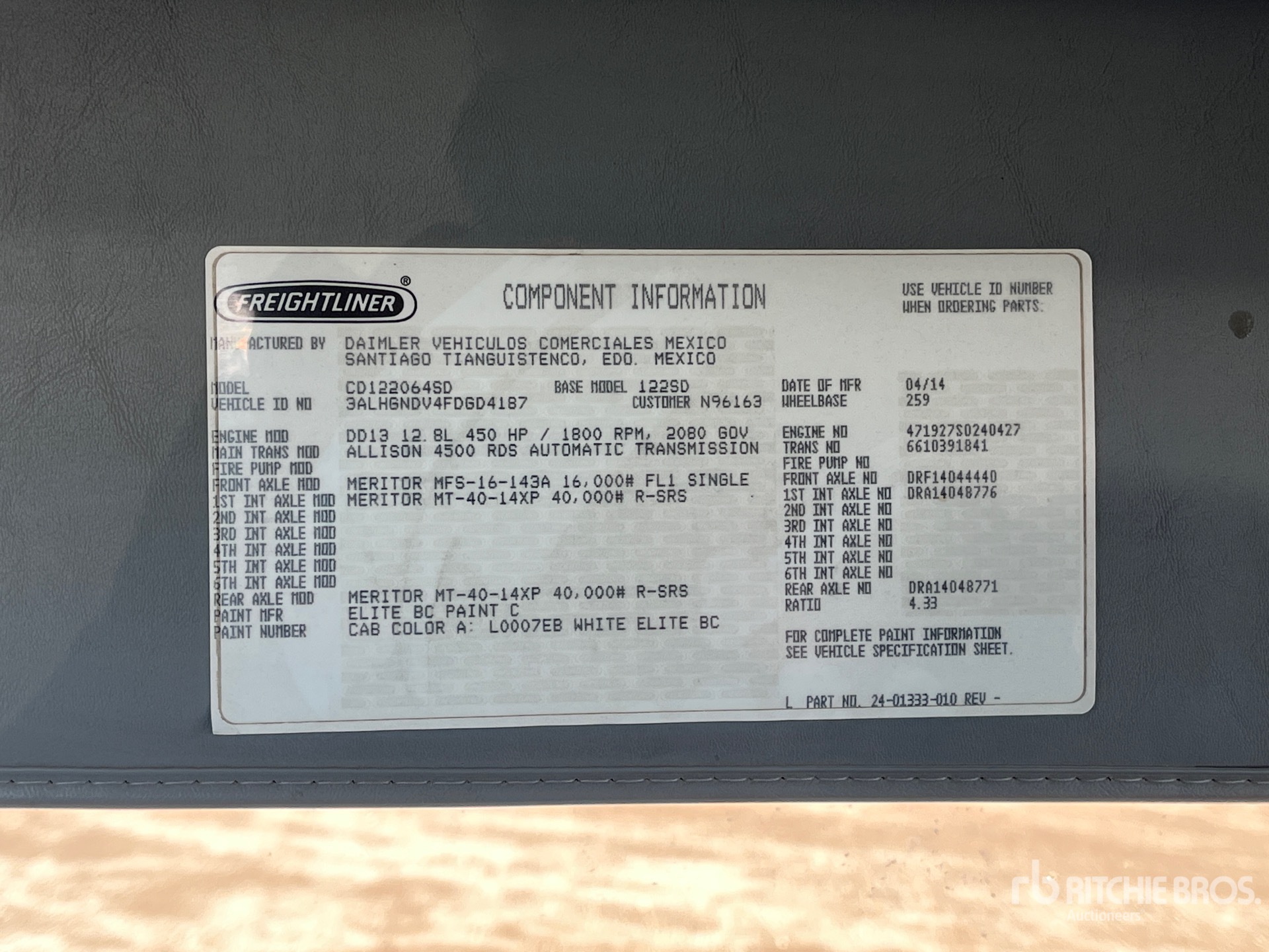 General Appearance with Second Serial Number/VIN Photo