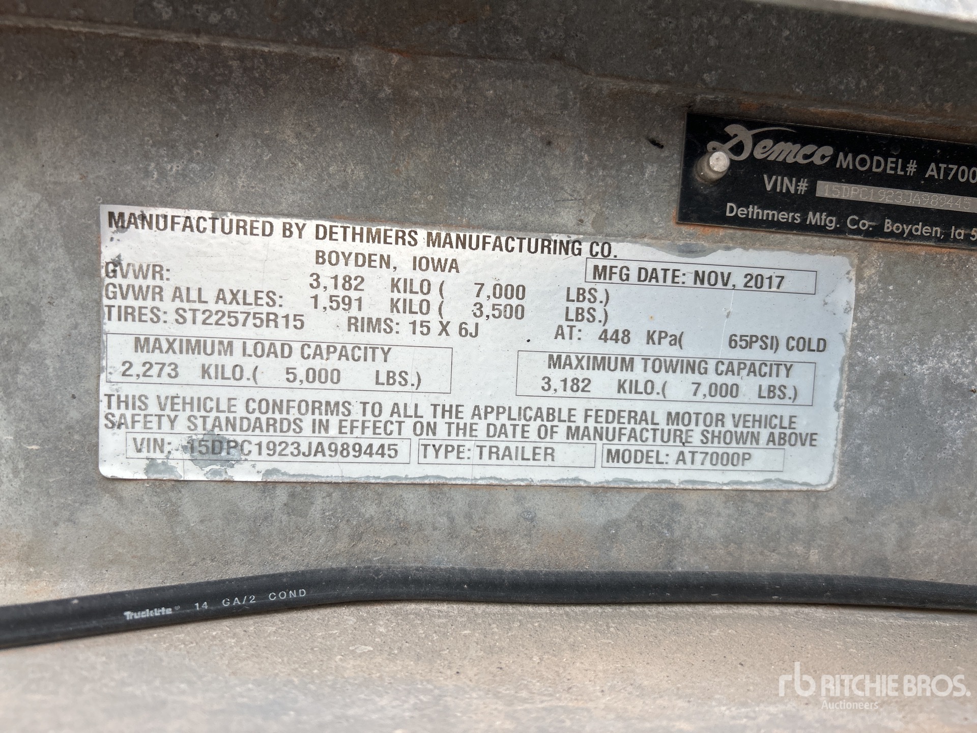 General Appearance with Serial Number / VIN