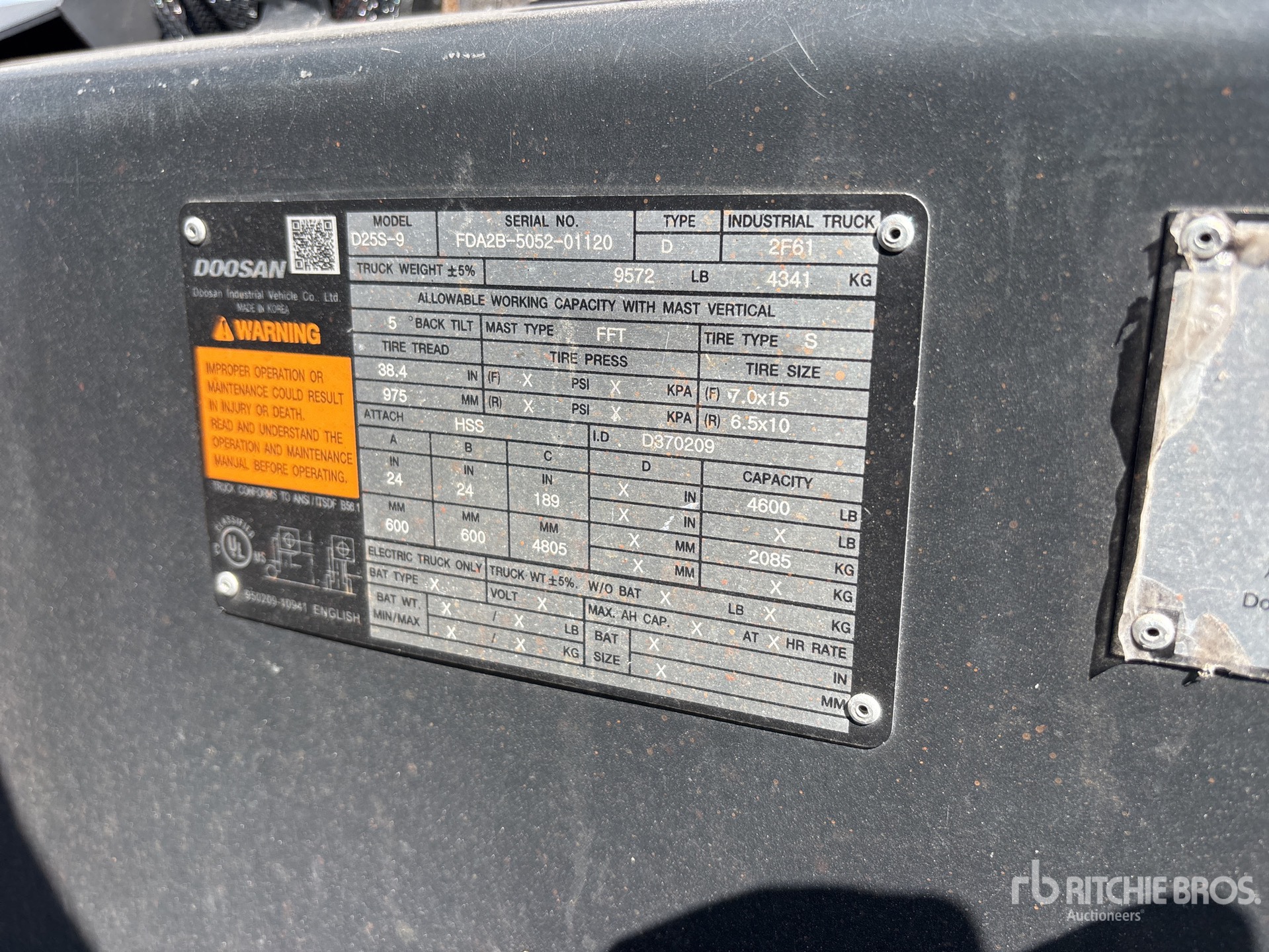 General Appearance with Serial Number / VIN