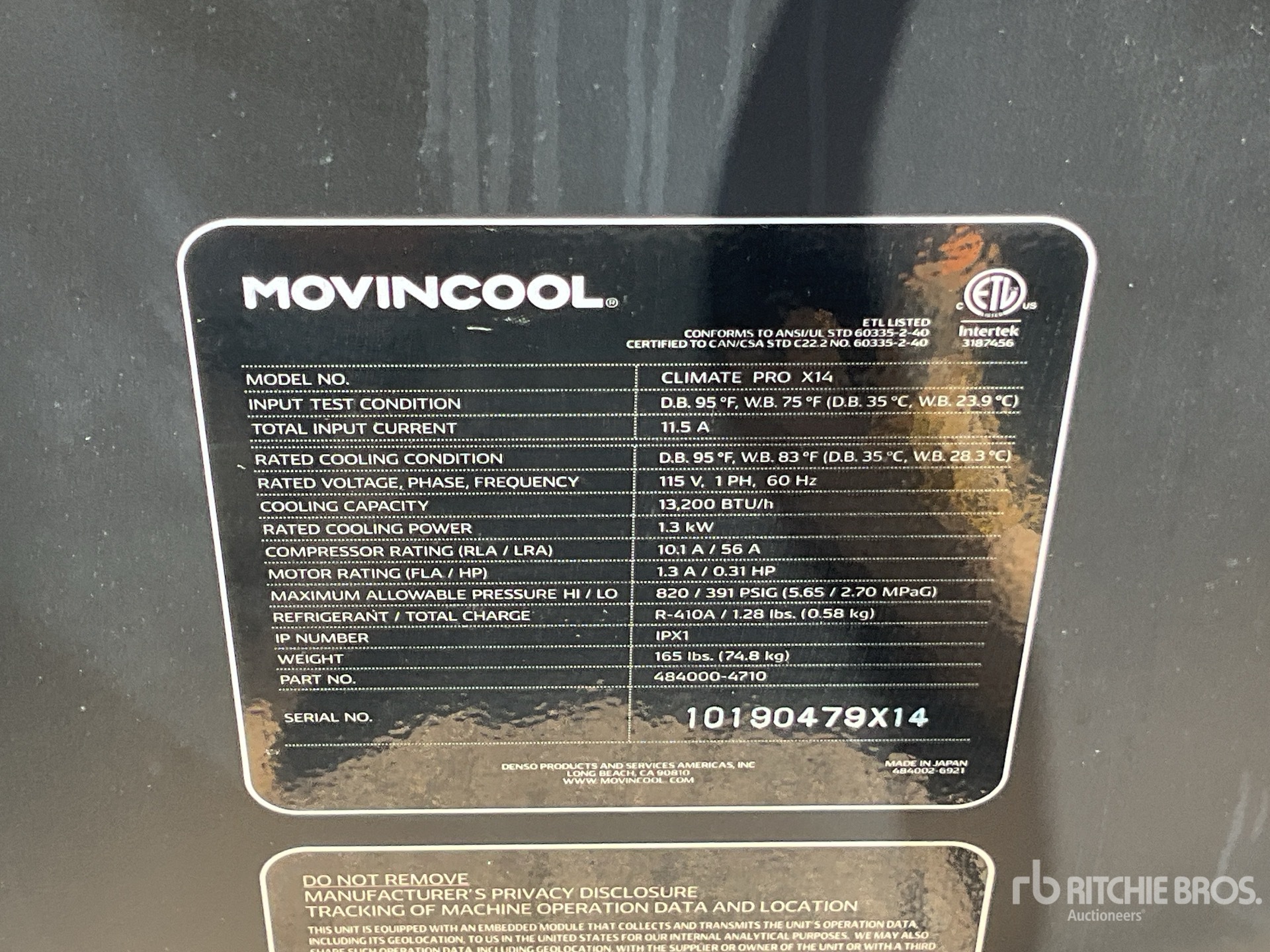 General Appearance with Serial Number / VIN