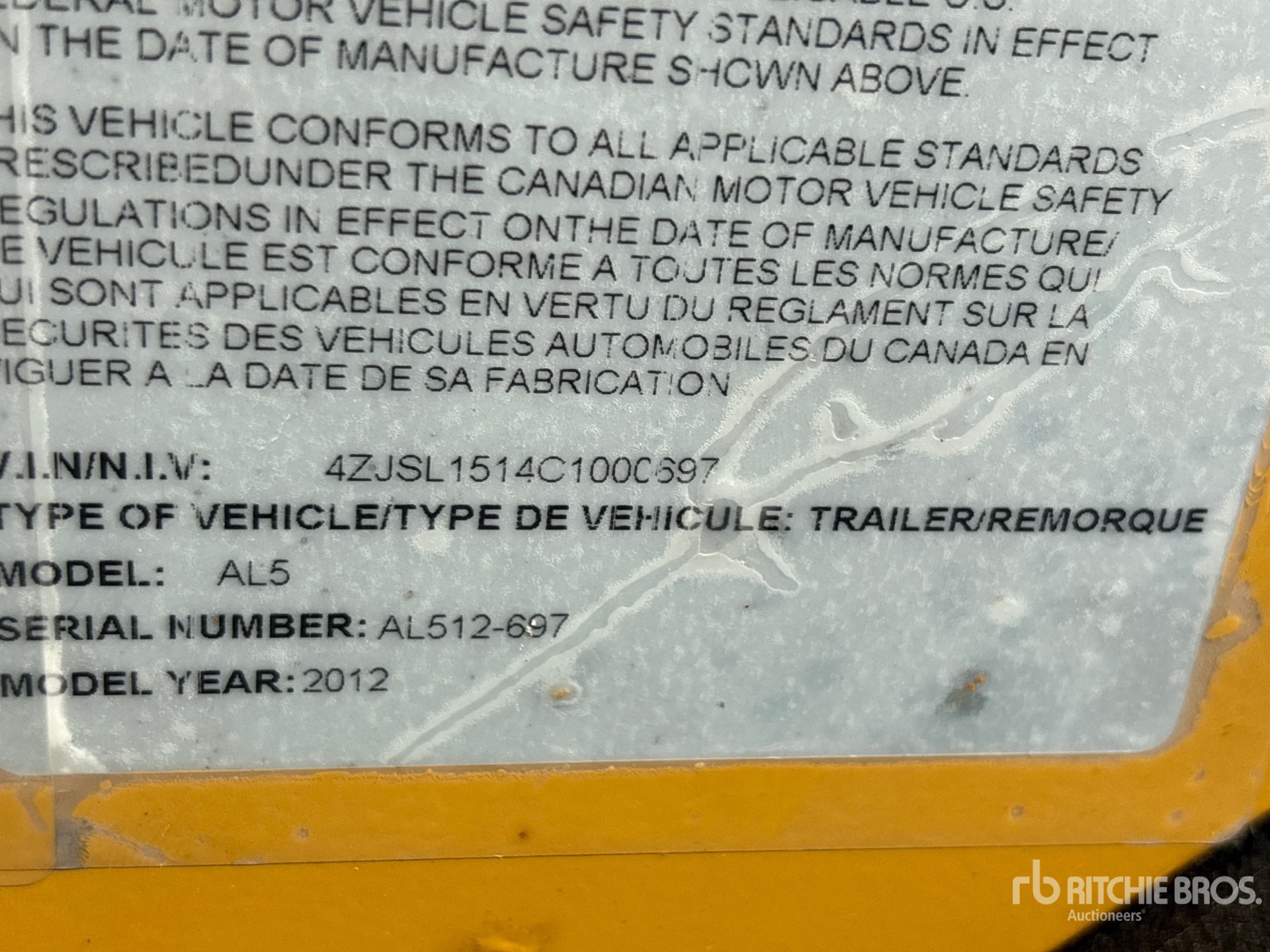 General Appearance with Serial Number / VIN