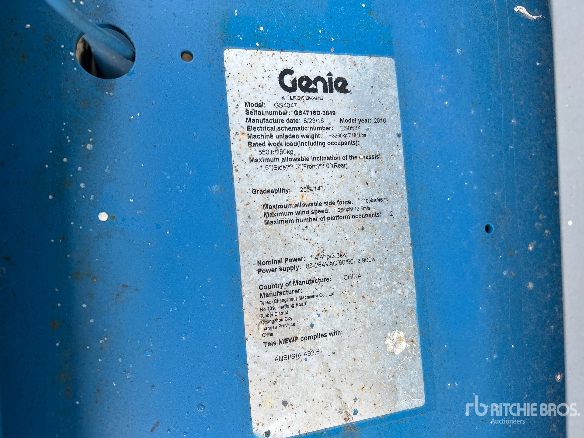 General Appearance with N.º de serie/VIN