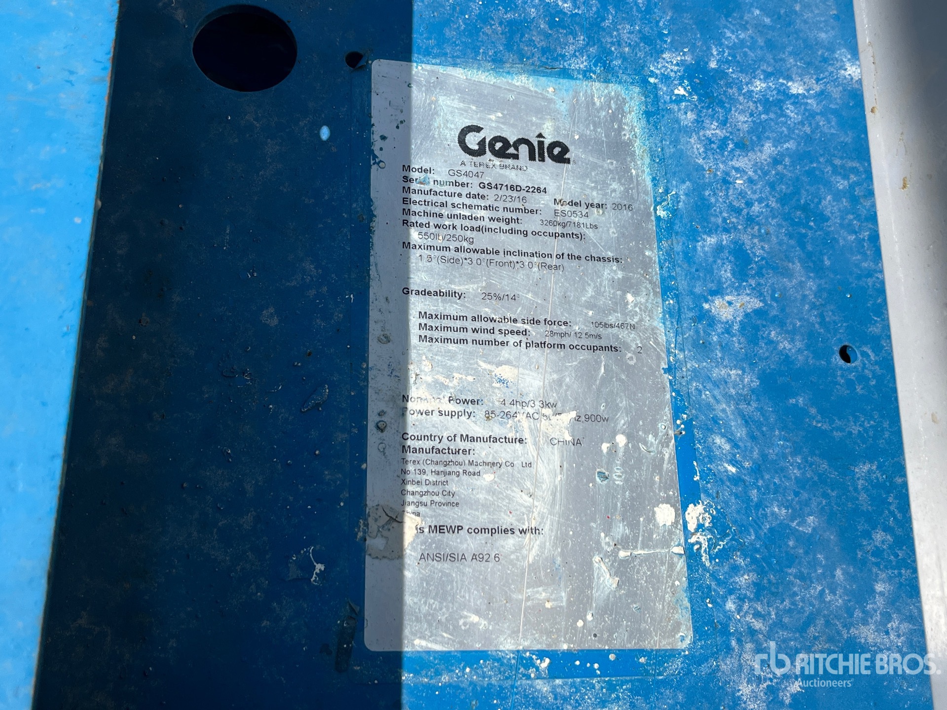 General Appearance with N.º de serie/VIN