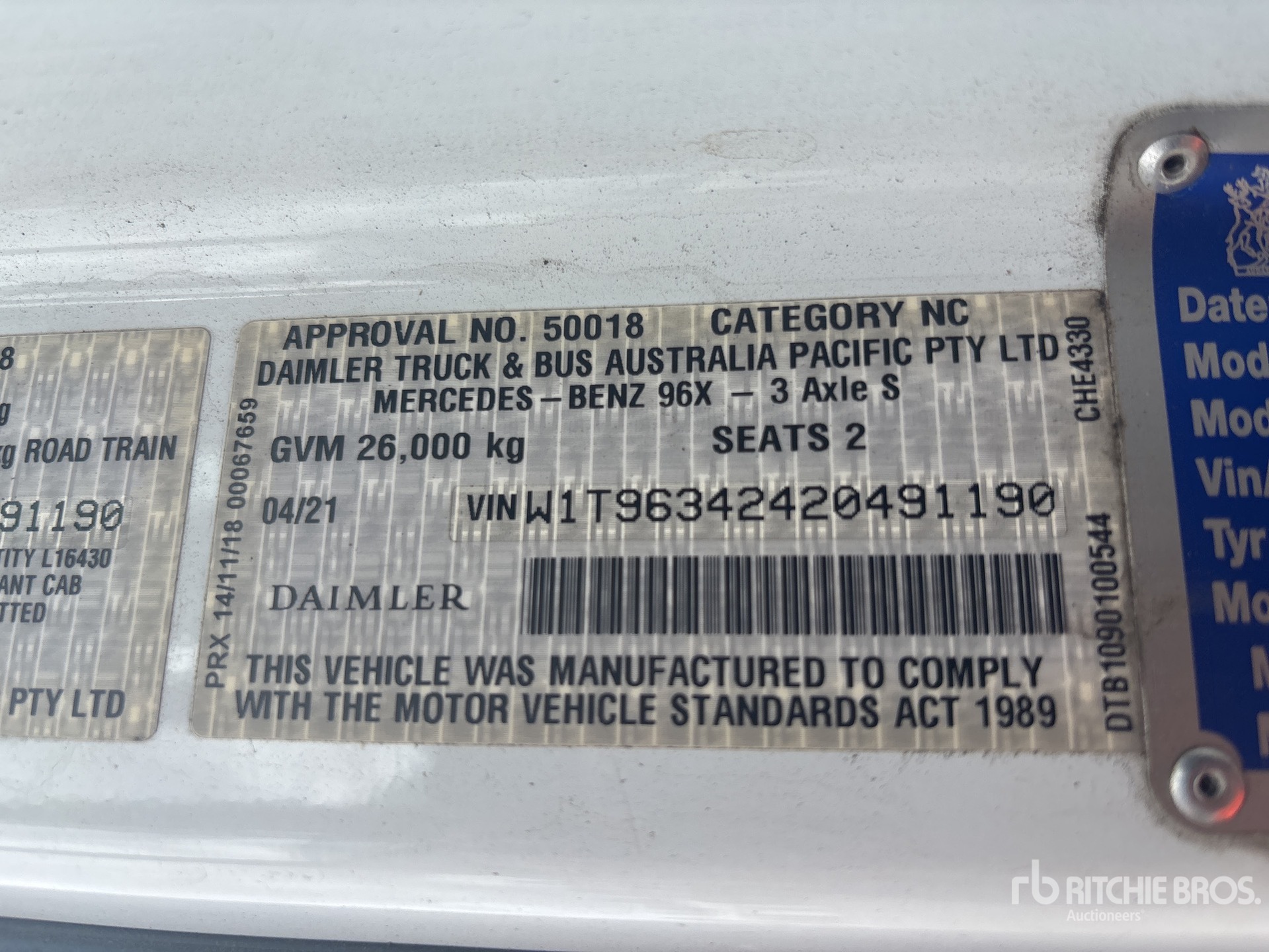 General Appearance with Serial Number / VIN