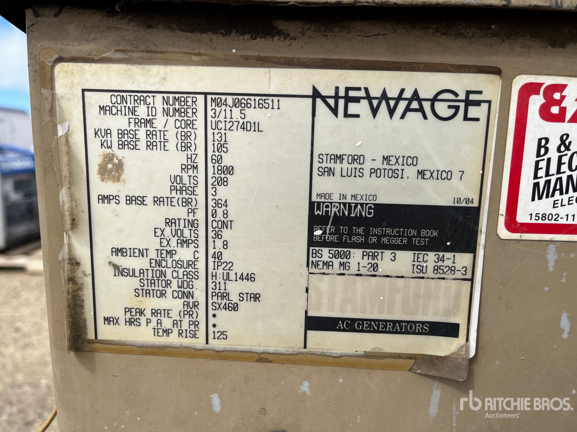 General Appearance with Serial Number / VIN