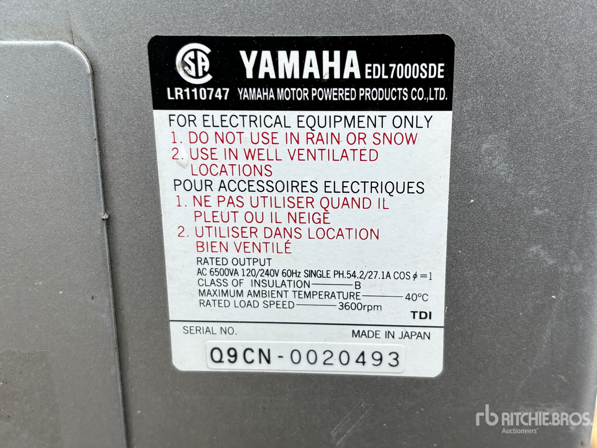 General Appearance with Serial Number / VIN