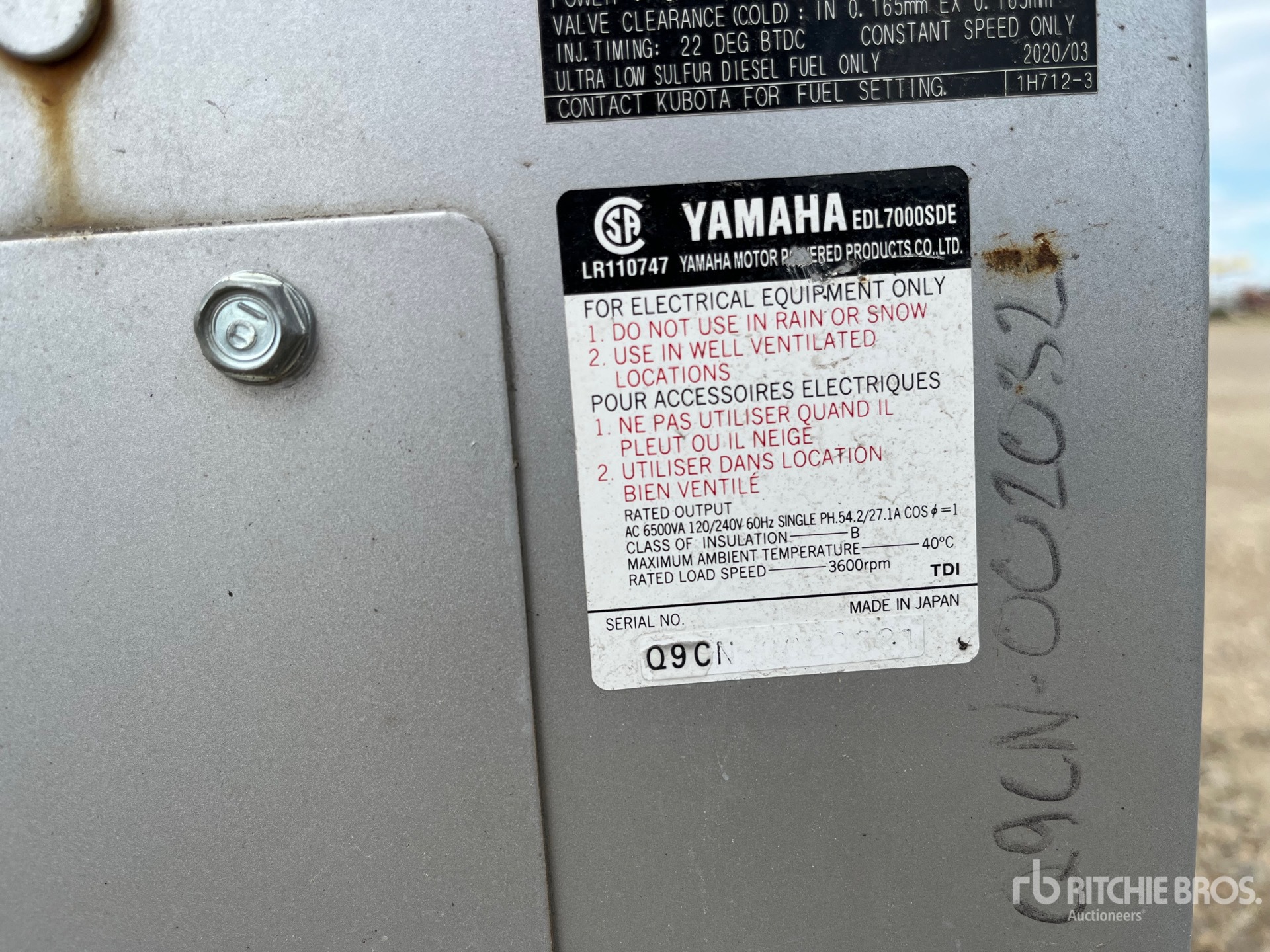 General Appearance with Serial Number / VIN