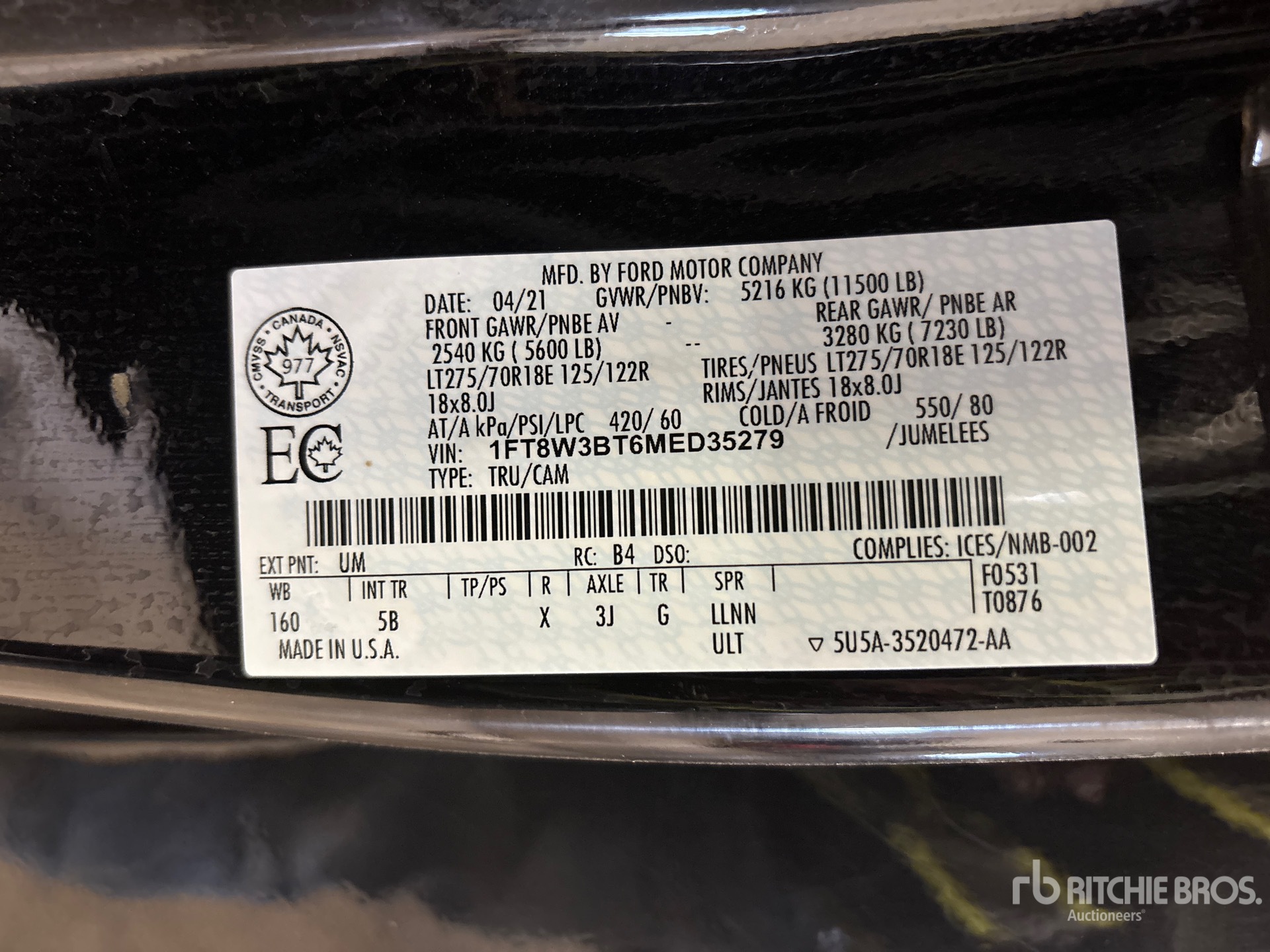 General Appearance with Serial Number / VIN