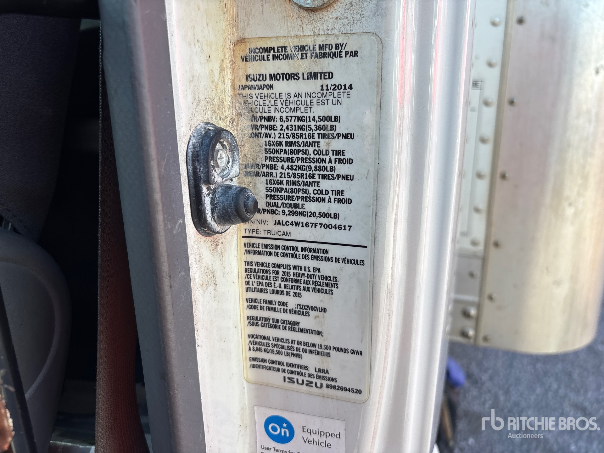 General Appearance with N.º de serie/VIN