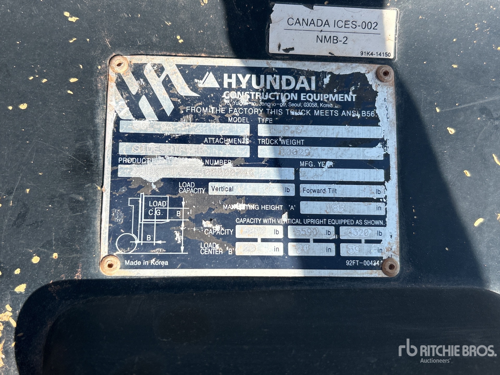 General Appearance with Numéro de série/Numéro d'identification du véhicule automobile