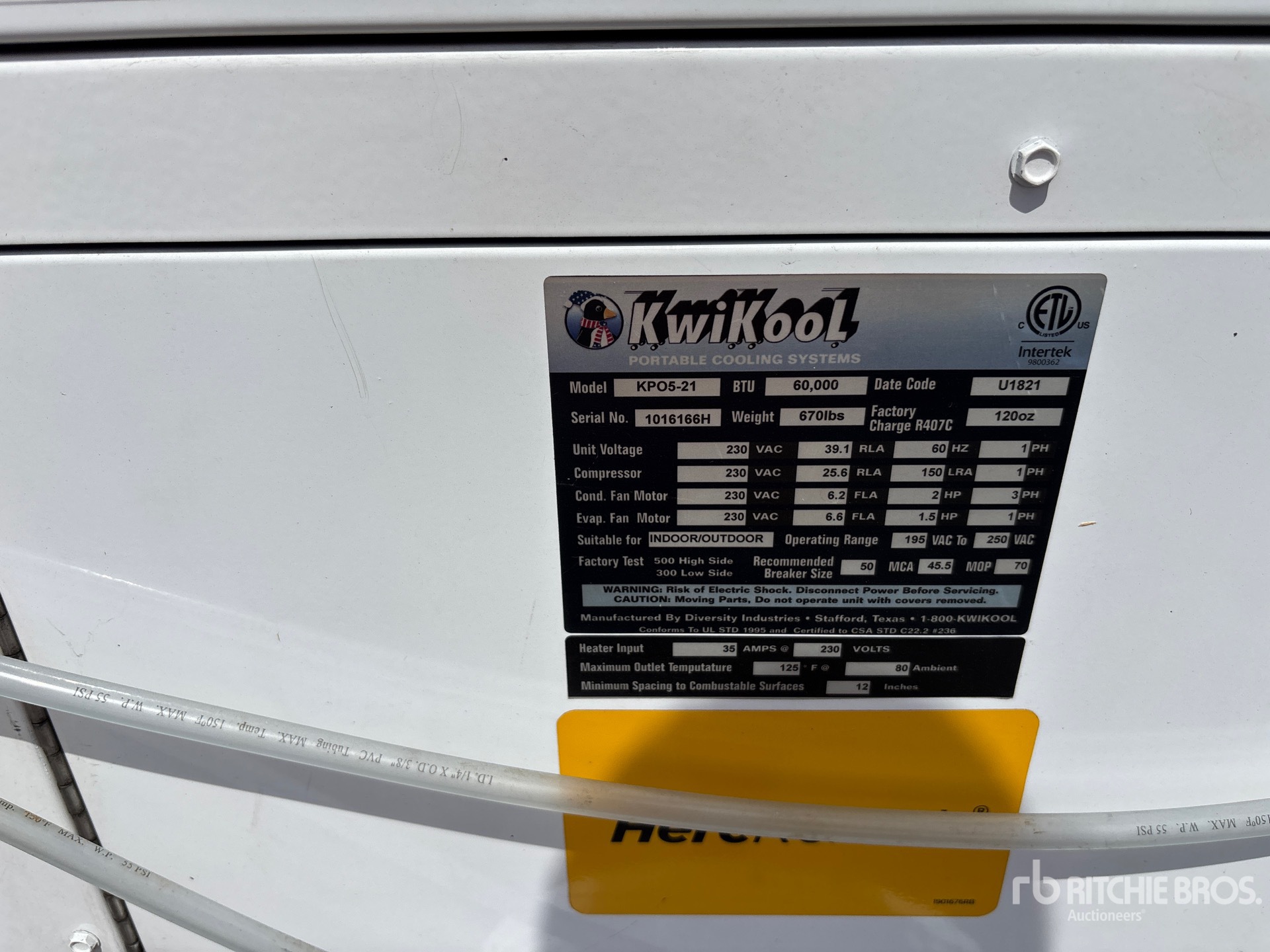 General Appearance with Serial Number / VIN