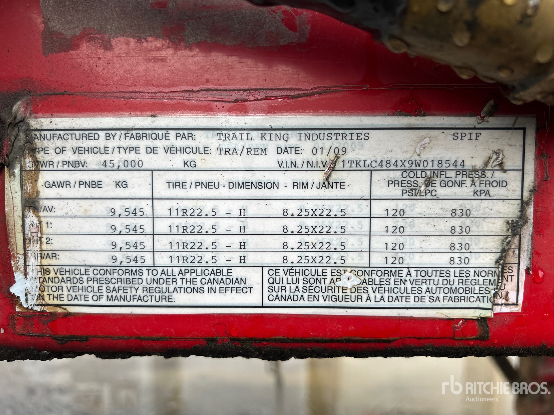 General Appearance with Numéro de série/Numéro d'identification du véhicule automobile