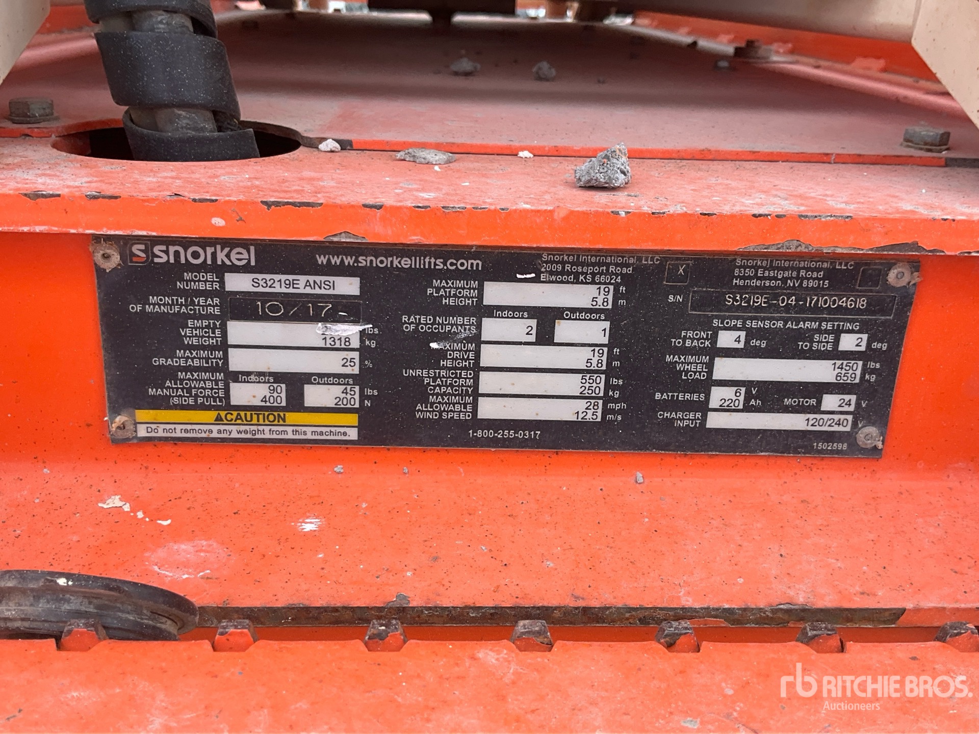 ELEVADOR TIJERA 2017 SNORKEL S3219E