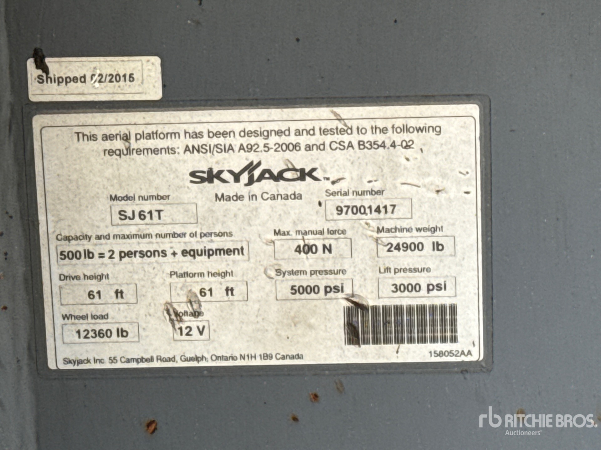 General Appearance with Serial Number / VIN