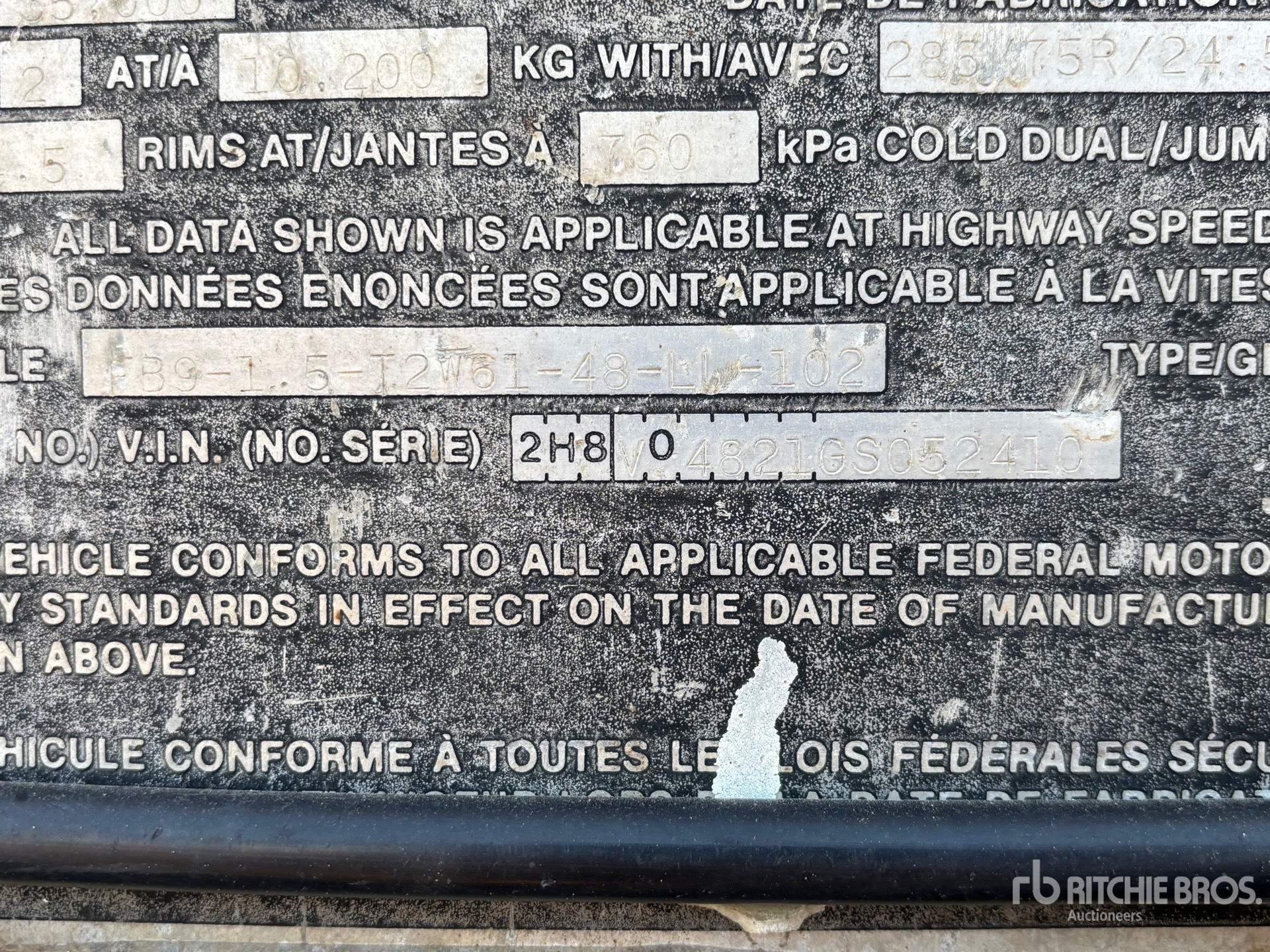General Appearance with N.º de serie/VIN