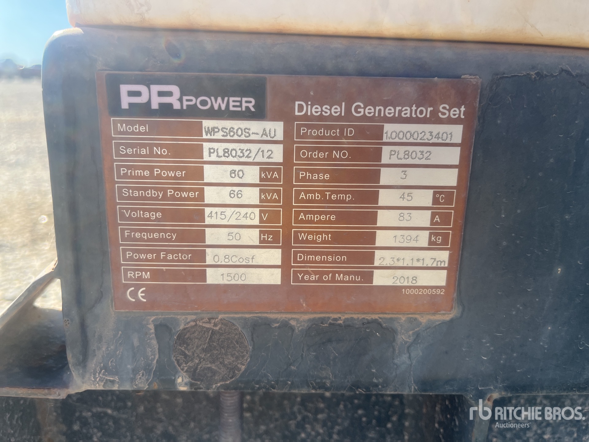 General Appearance with Serial Number / VIN