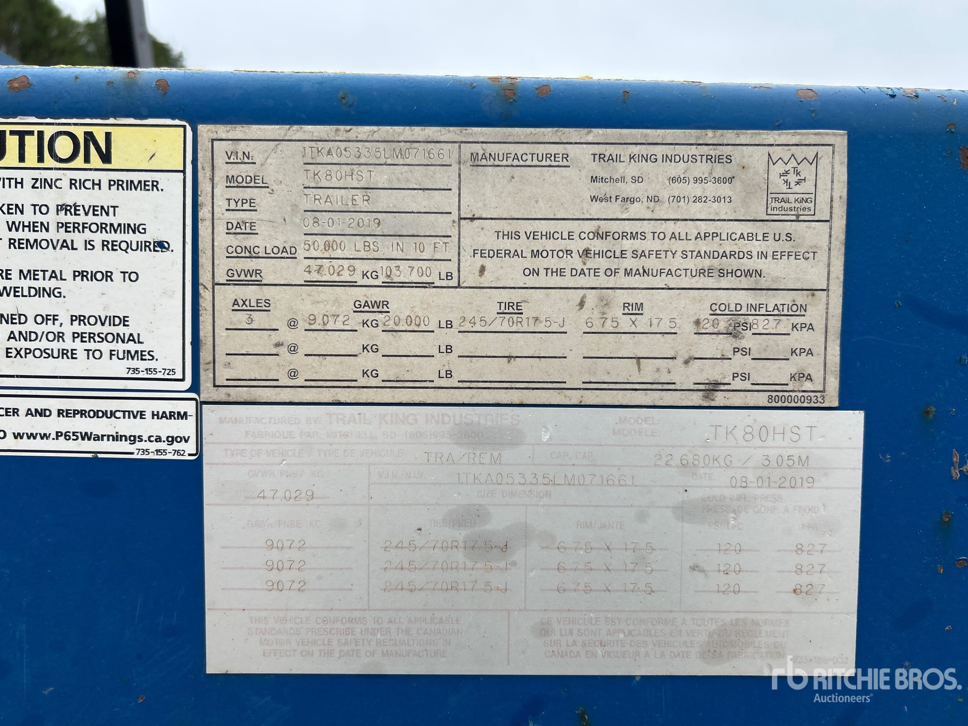 General Appearance with Numéro de série/Numéro d'identification du véhicule automobile