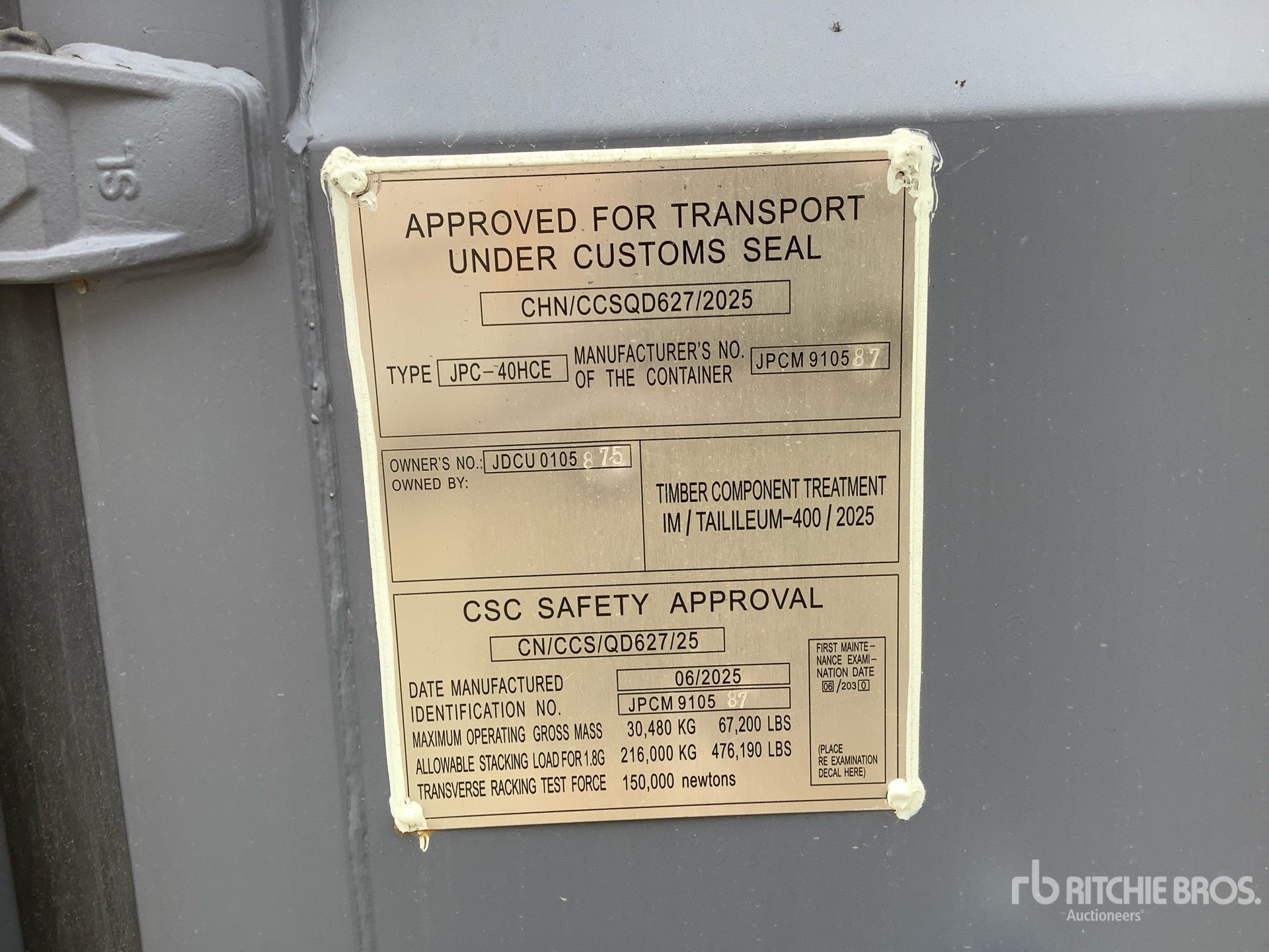 General Appearance with Serial Number / VIN
