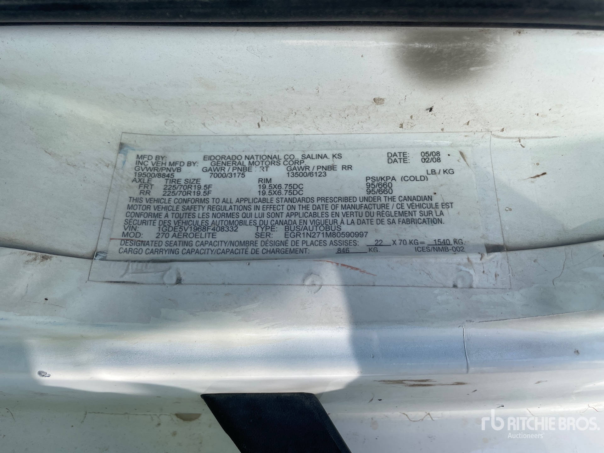 General Appearance with Serial Number / VIN