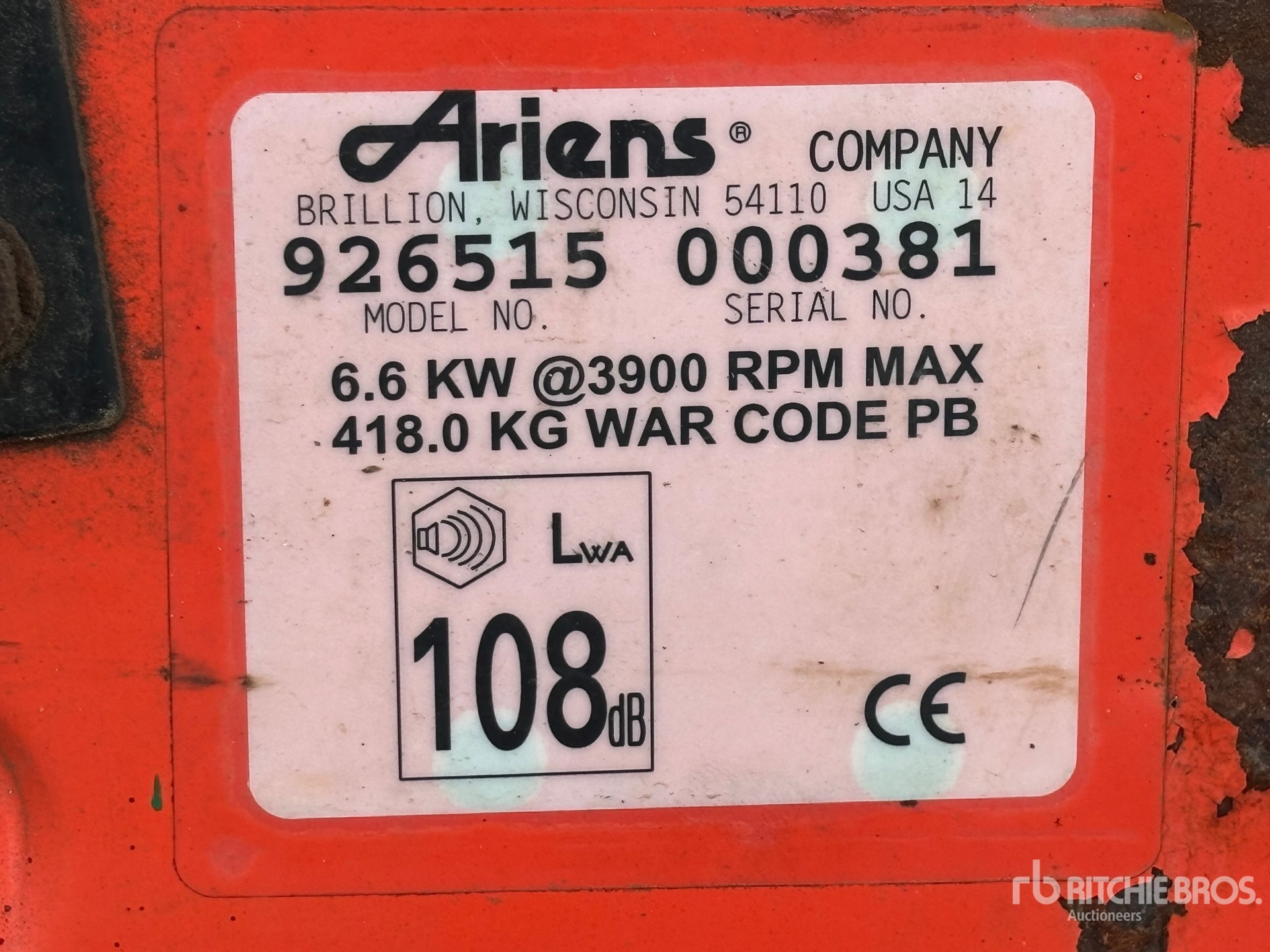 General Appearance with Serial Number / VIN