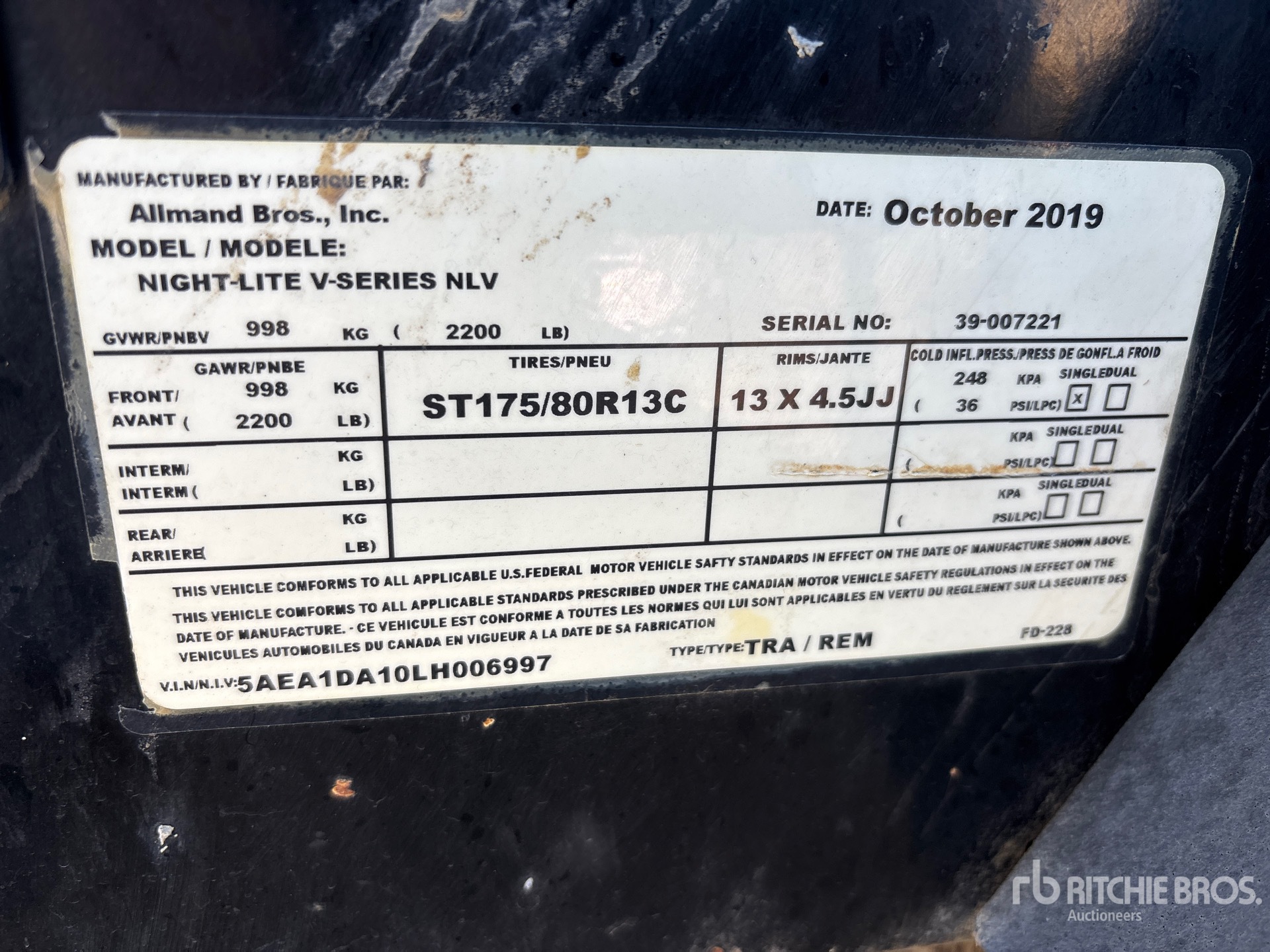 General Appearance with Serial Number / VIN