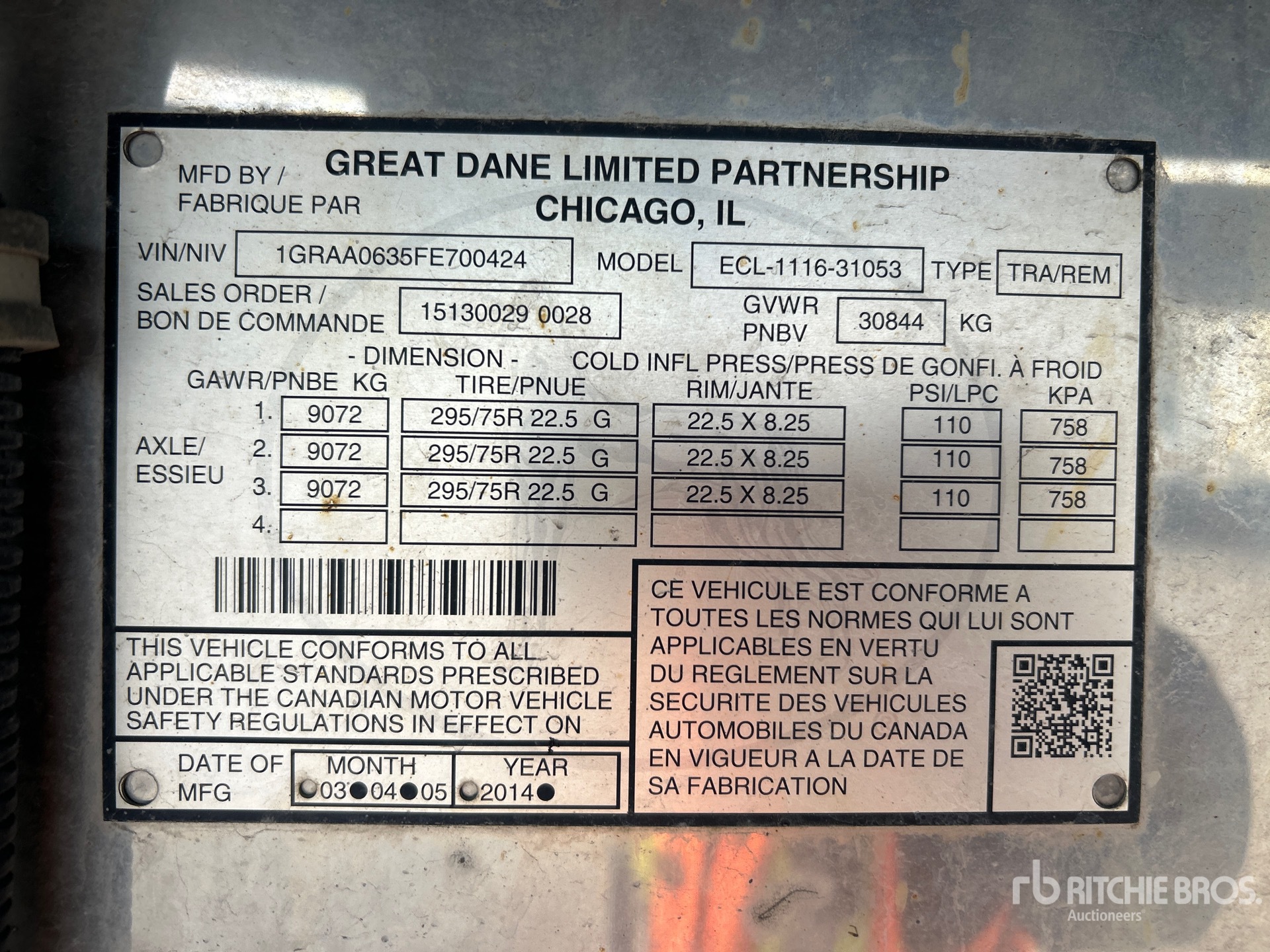 General Appearance with Serial Number / VIN