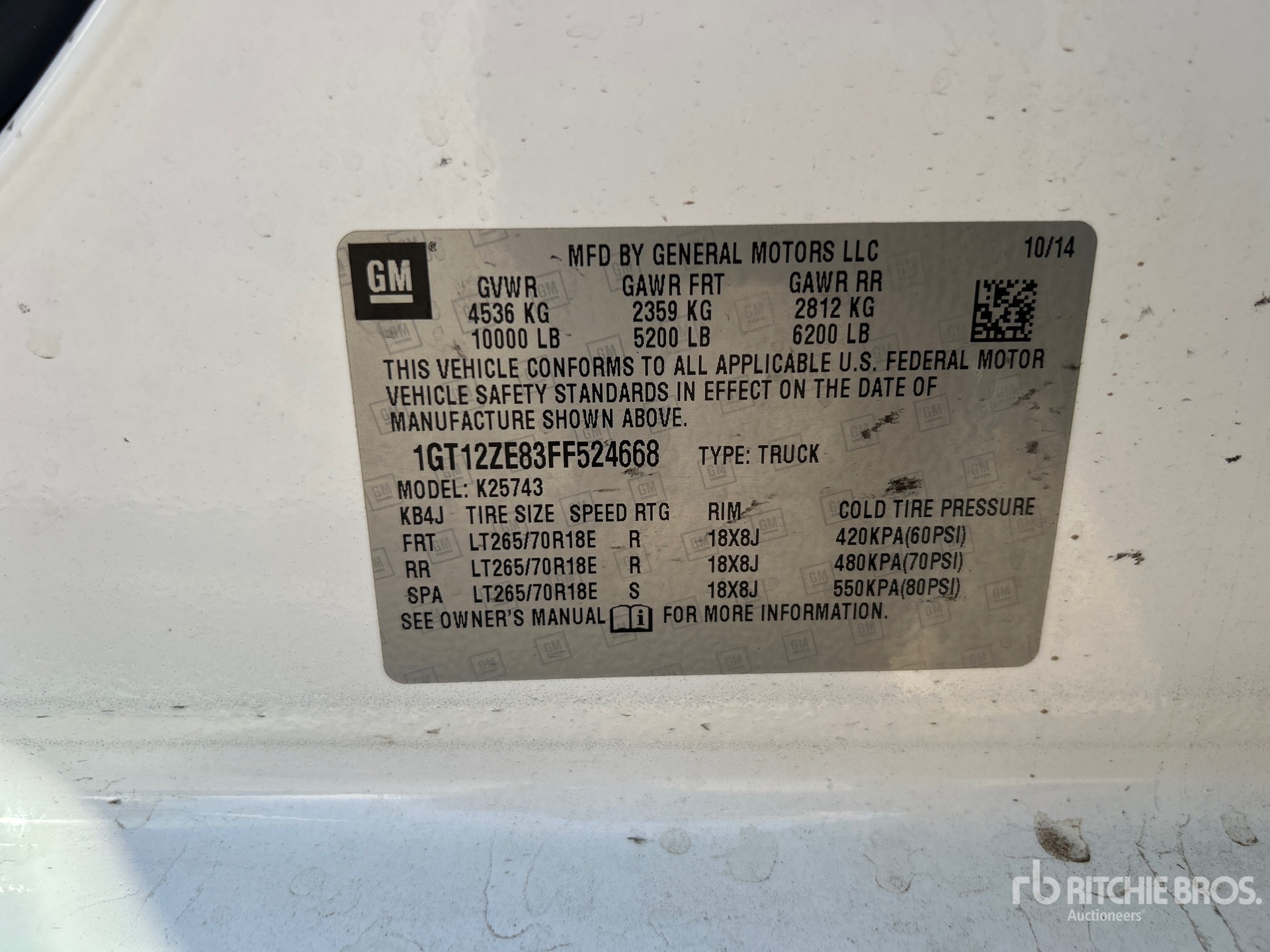 General Appearance with Serial Number / VIN
