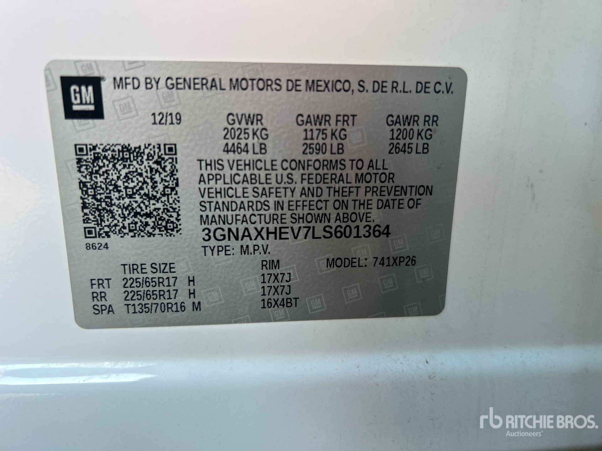 General Appearance with Serial Number / VIN