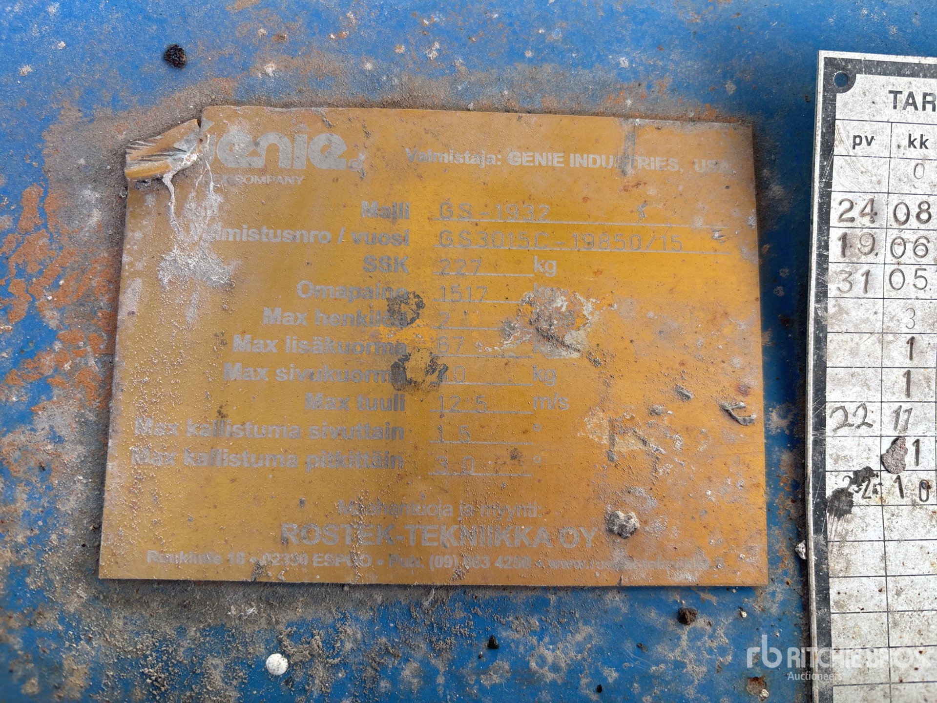 General Appearance with Serial Number / VIN